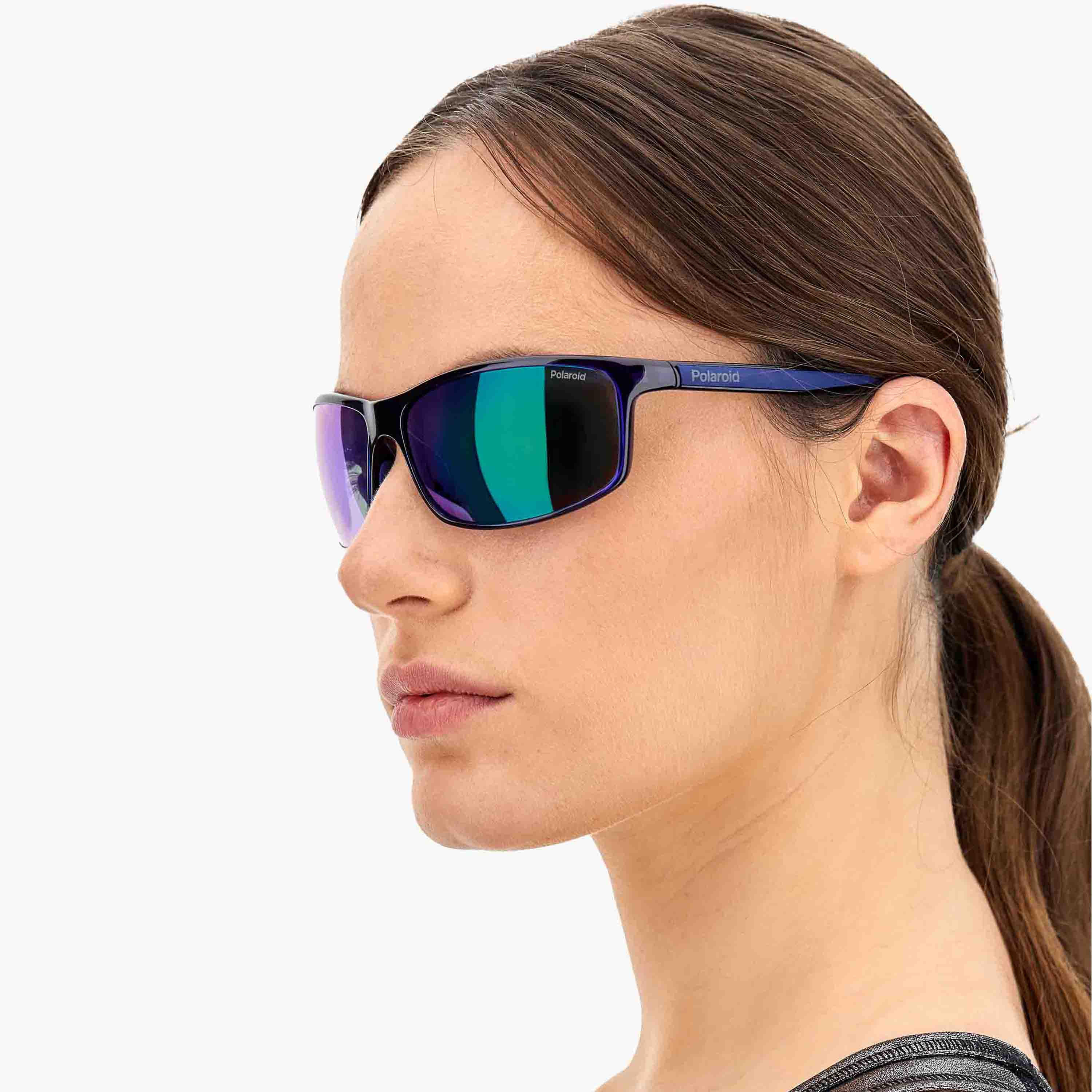 Polaroid Polarized and UV Protected Grey Green Mirror Lens 63 mm Rectangular Sunglasses | 203921-boys-accessories-sunglasses-image-5