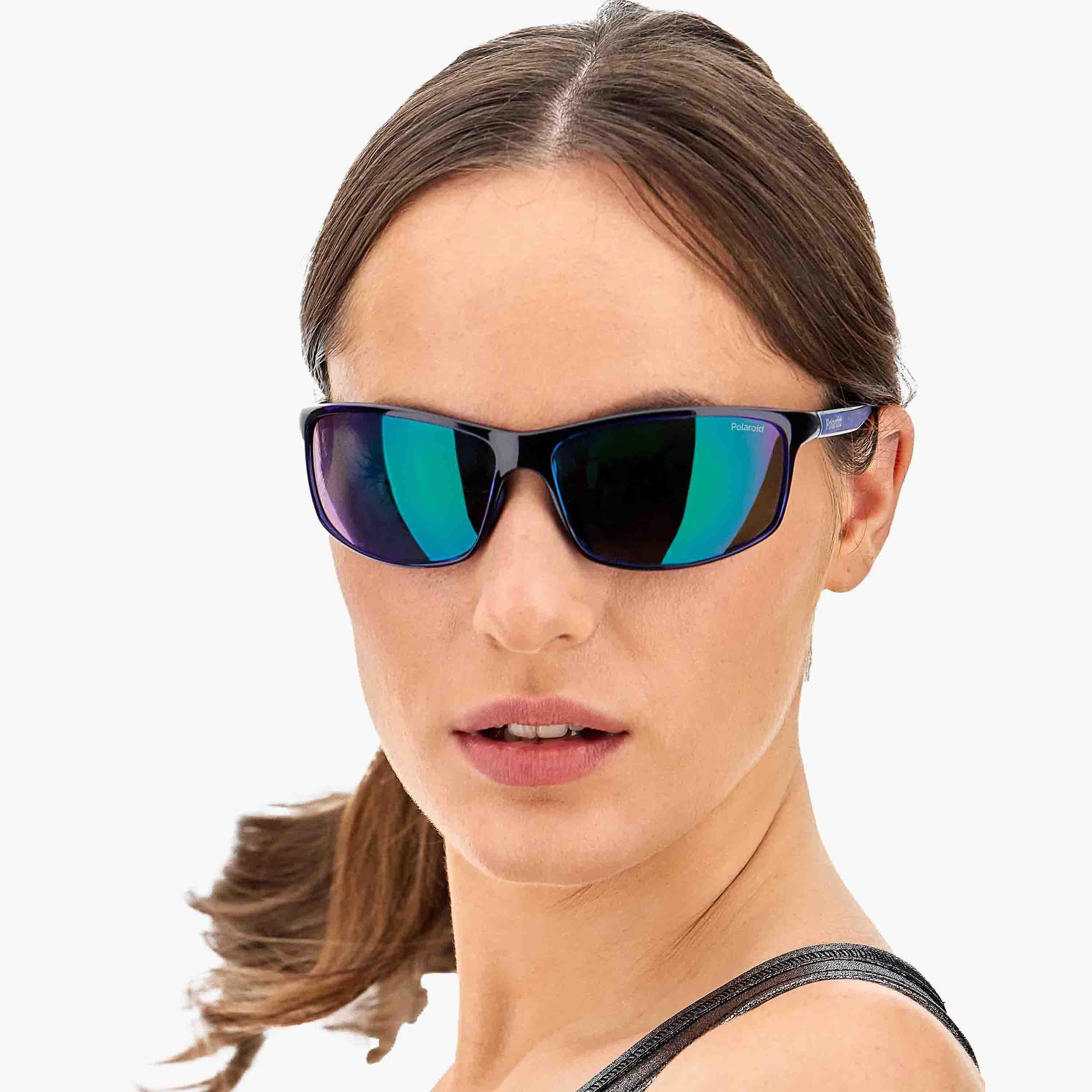 Polaroid Polarized and UV Protected Grey Green Mirror Lens 63 mm Rectangular Sunglasses | 203921-boys-accessories-sunglasses-image-6