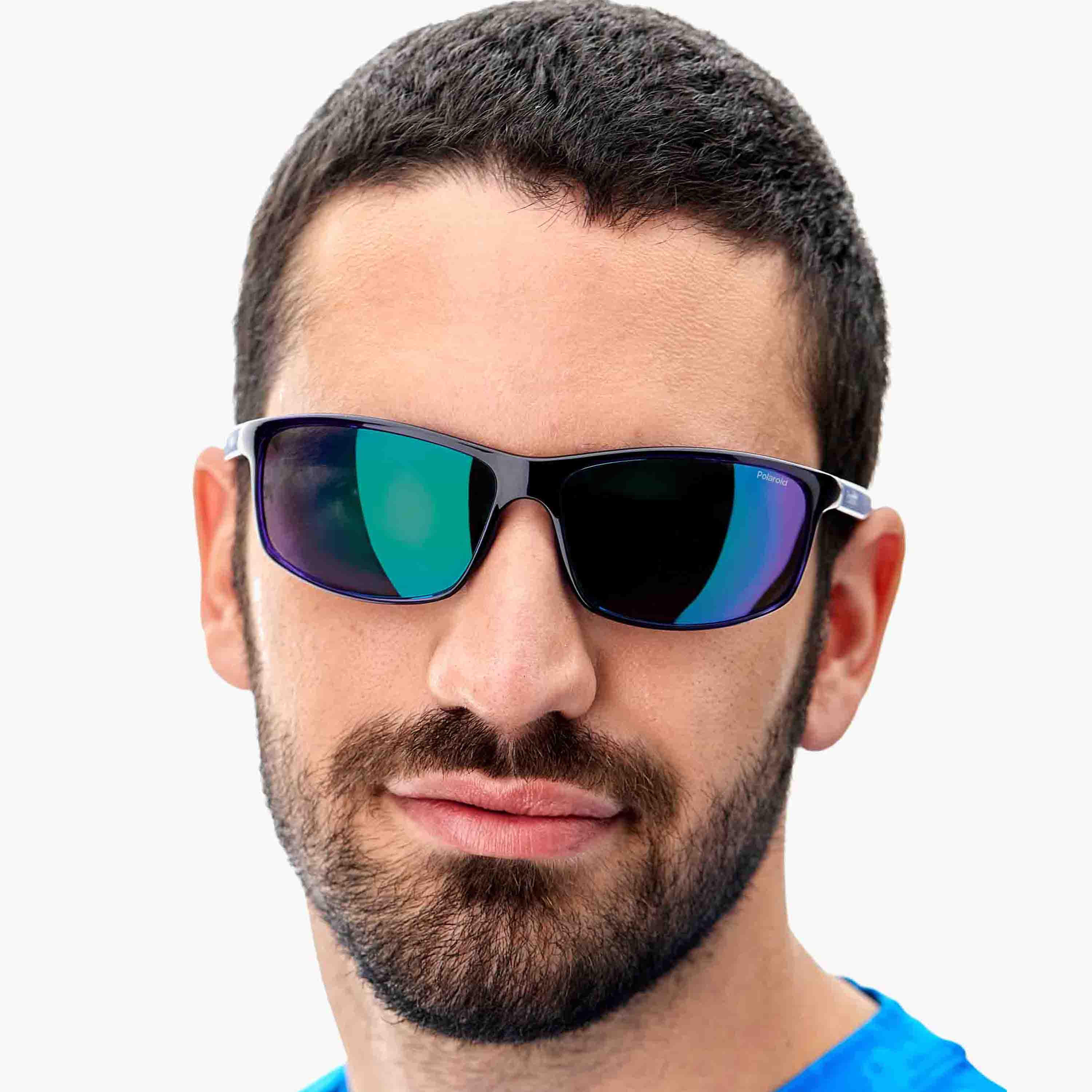 Polaroid Polarized and UV Protected Grey Green Mirror Lens 63 mm Rectangular Sunglasses | 203921-boys-accessories-sunglasses-image-8