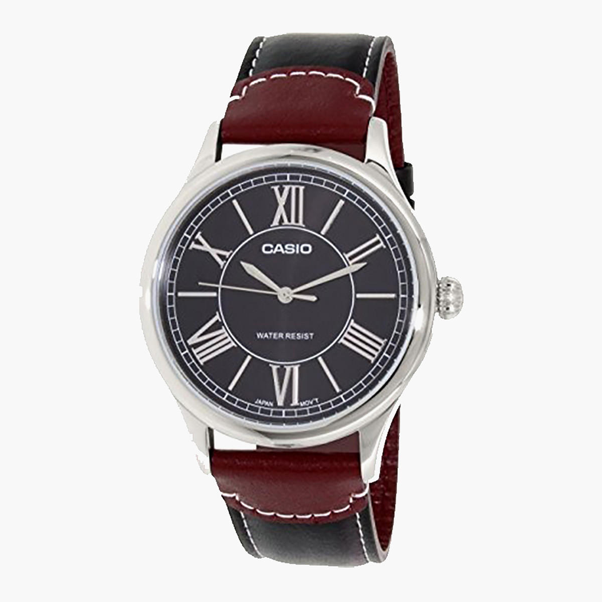 Casio Men Black Analog Leather Strap Watch - MTP-E113L-1ADF-men-watchesandjewellery-watches-image-1