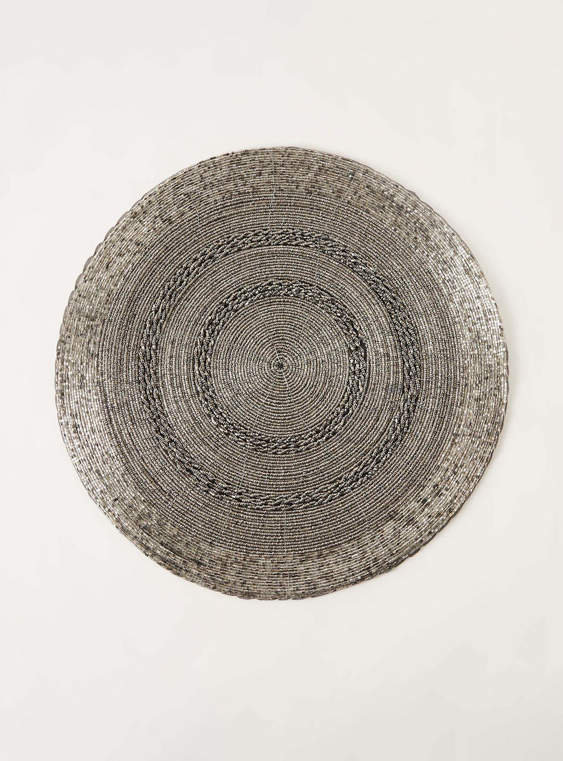 Beaded Circular Placemat - 36 cms-household-dining-tablelinen-placemats-image-1