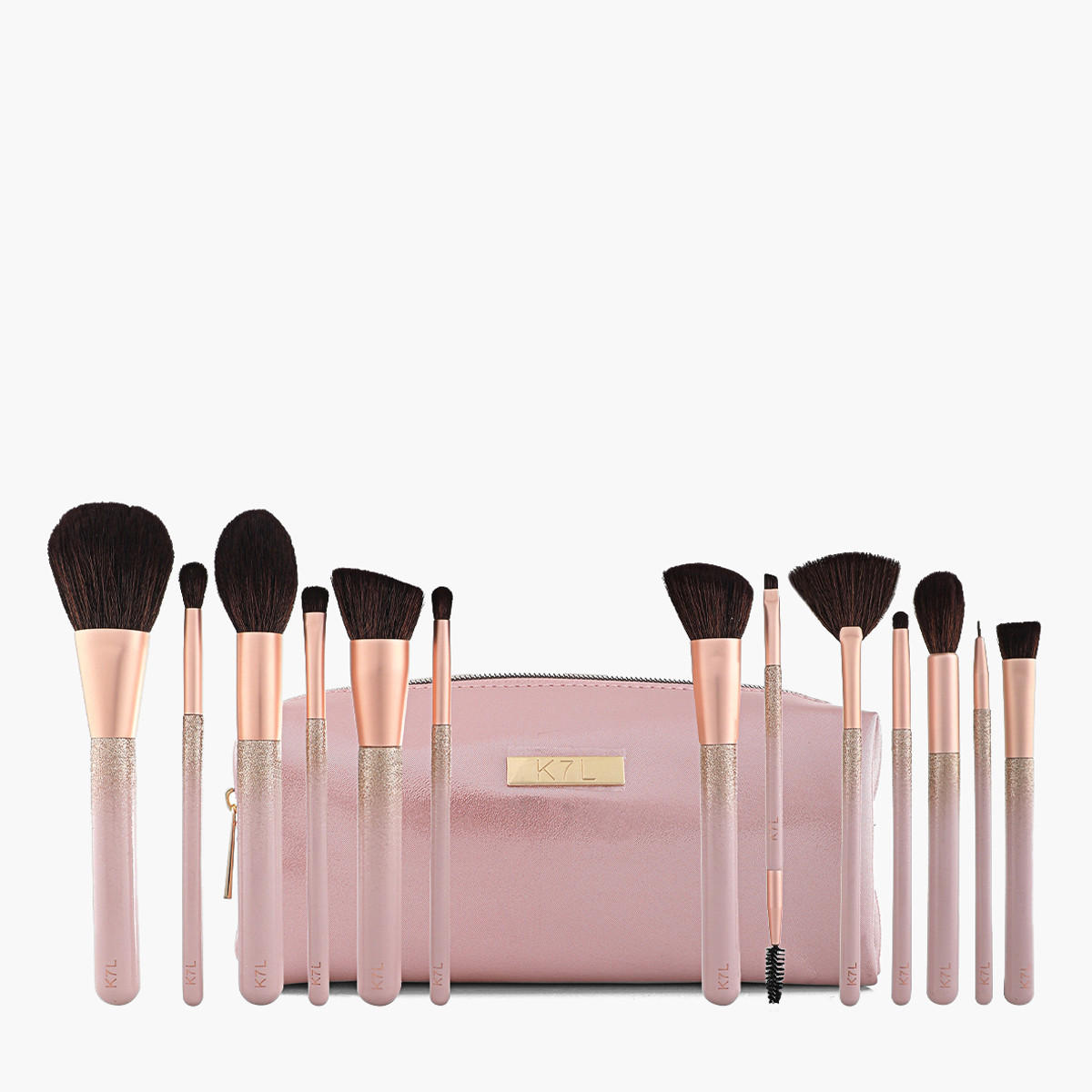 K7L 14-Piece Makeup Brush and Zippered Pouch Set-beautyandpersonalcare-makeup-brushesandaccessories-brushes-image-1