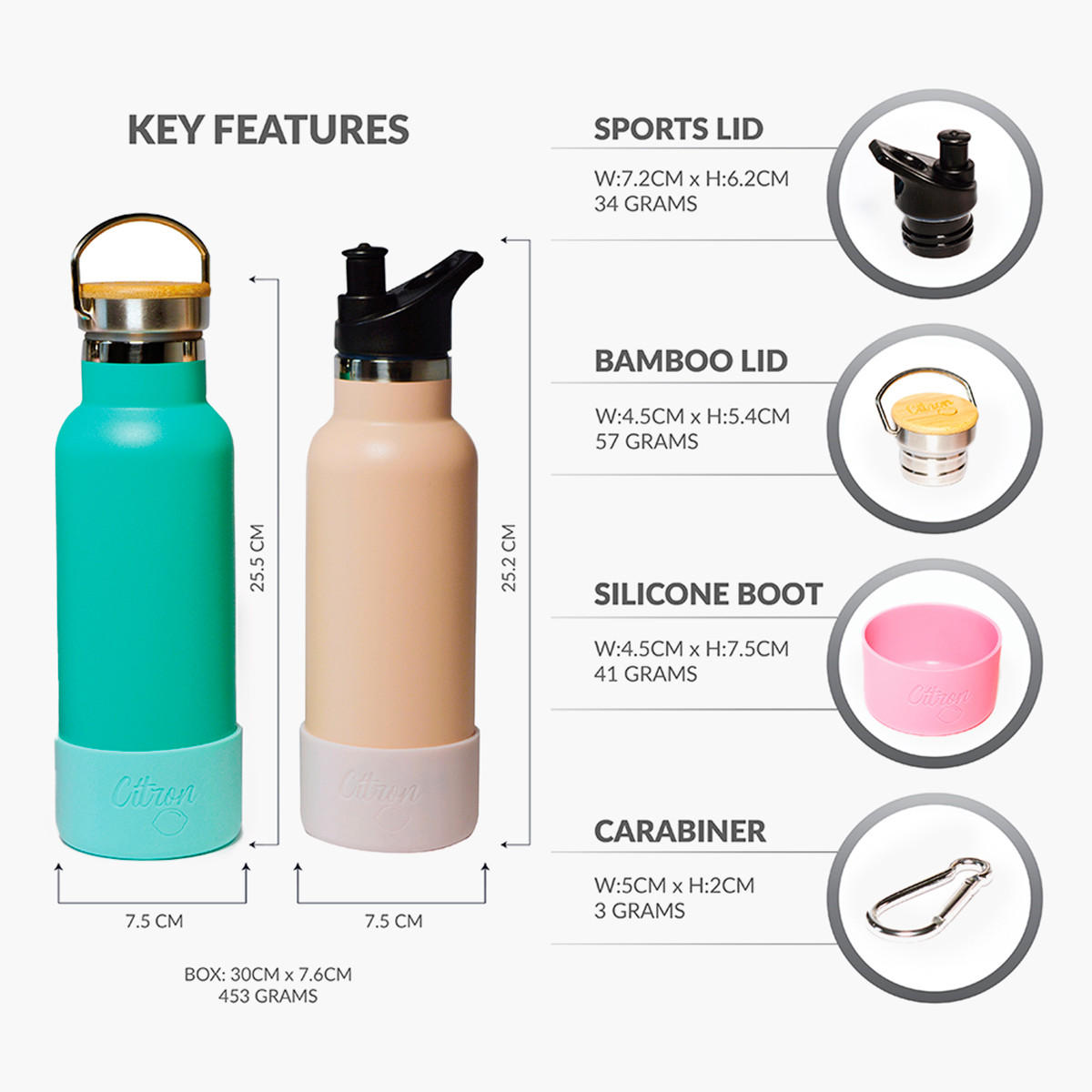 Citron Double Insulated Water Bottle - 500 ml-school-waterbottles-image-4