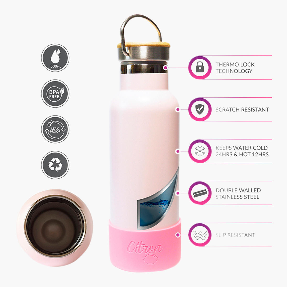 قارورة مياه عازلة مزدوجة من سيترون - 500 مل-school-waterbottles-image-6