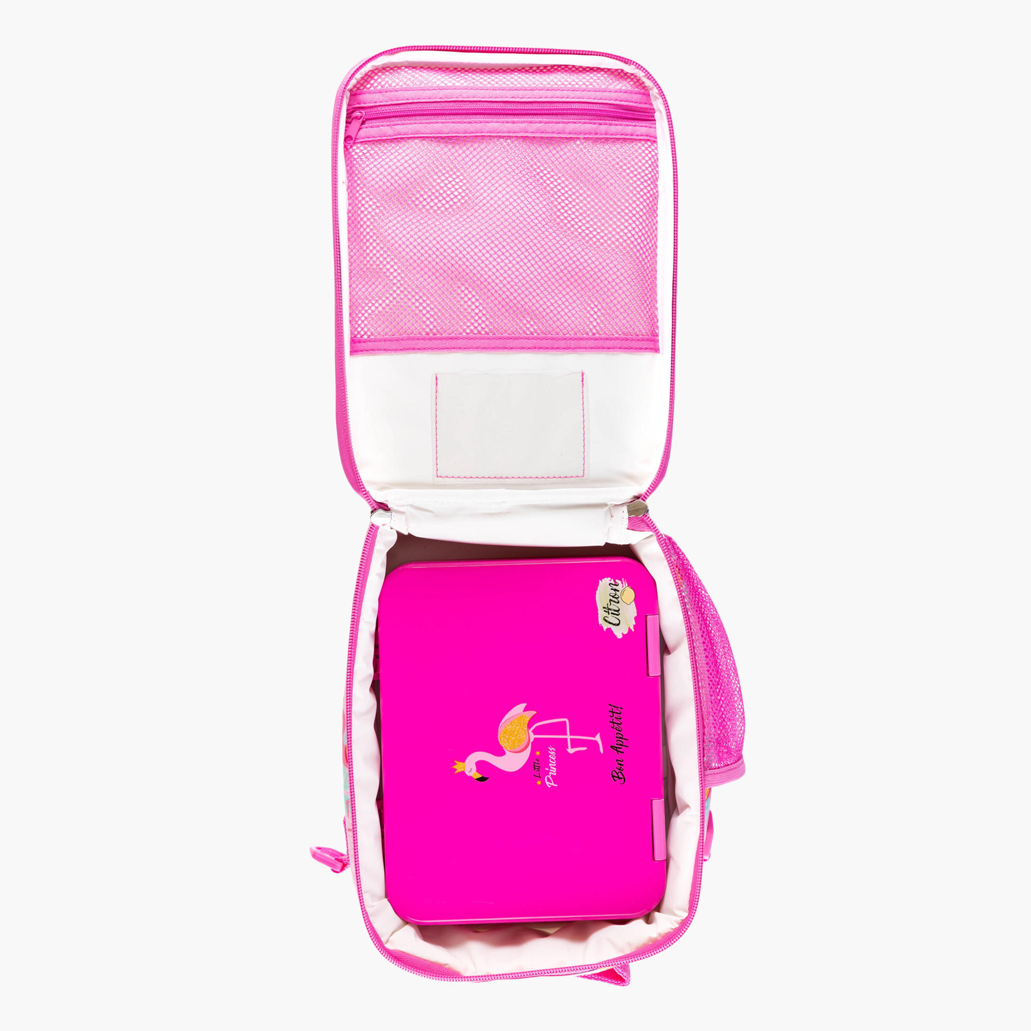 Citron Flamingo Print Lunch Bag-school-lunchessentials-lunchbags-image-4