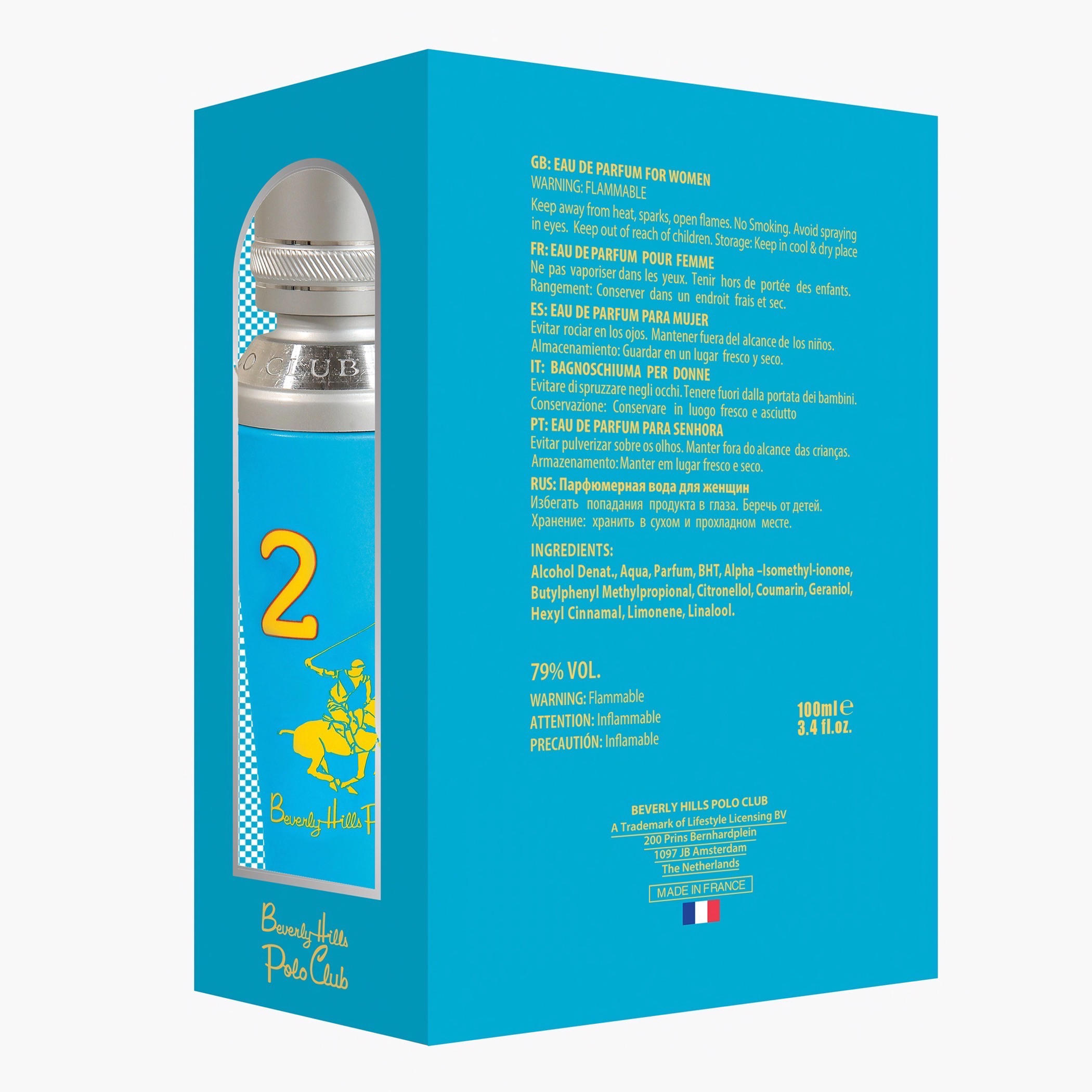 Beverly Hills Polo Club Two Eau De Toilette  - 100 ml-beautyandpersonalcare-fragrance-women-image-3