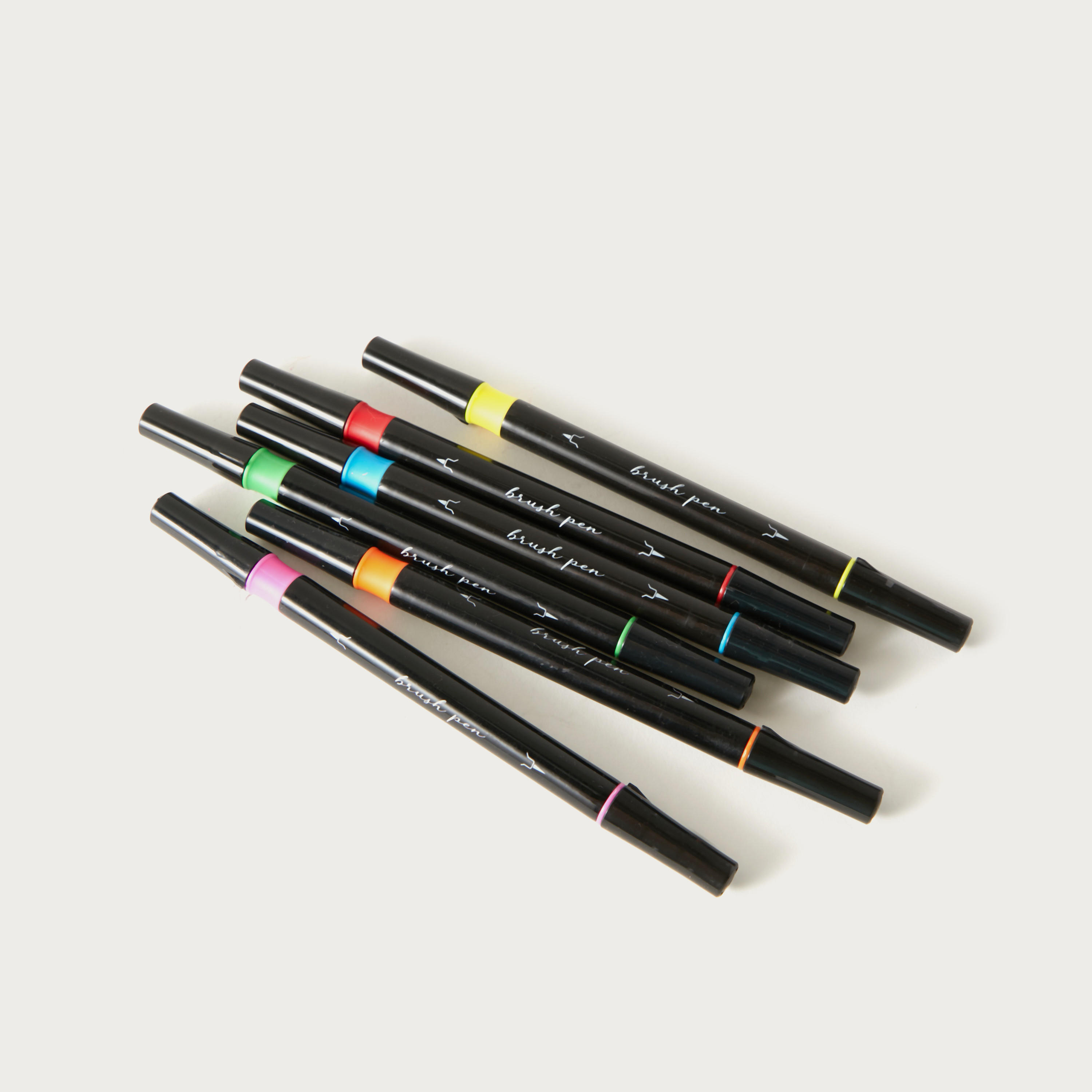 Gloo Double-Ended Brush Permanent Markers - Set of 6 - 7x1x18 cms-school-stationery-pensandpencils-image-2