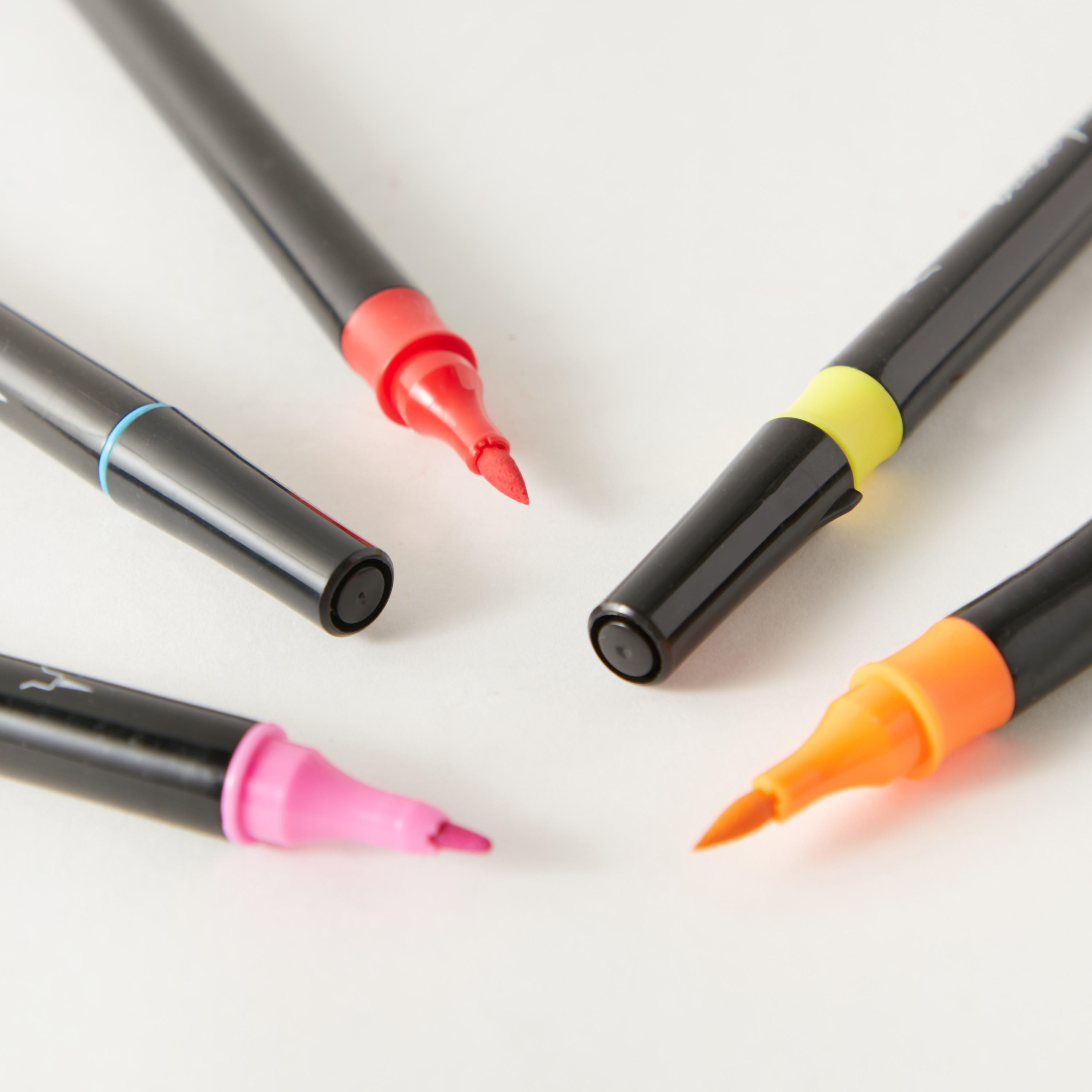 Gloo Double-Ended Brush Permanent Markers - Set of 6 - 7x1x18 cms-school-stationery-pensandpencils-image-3