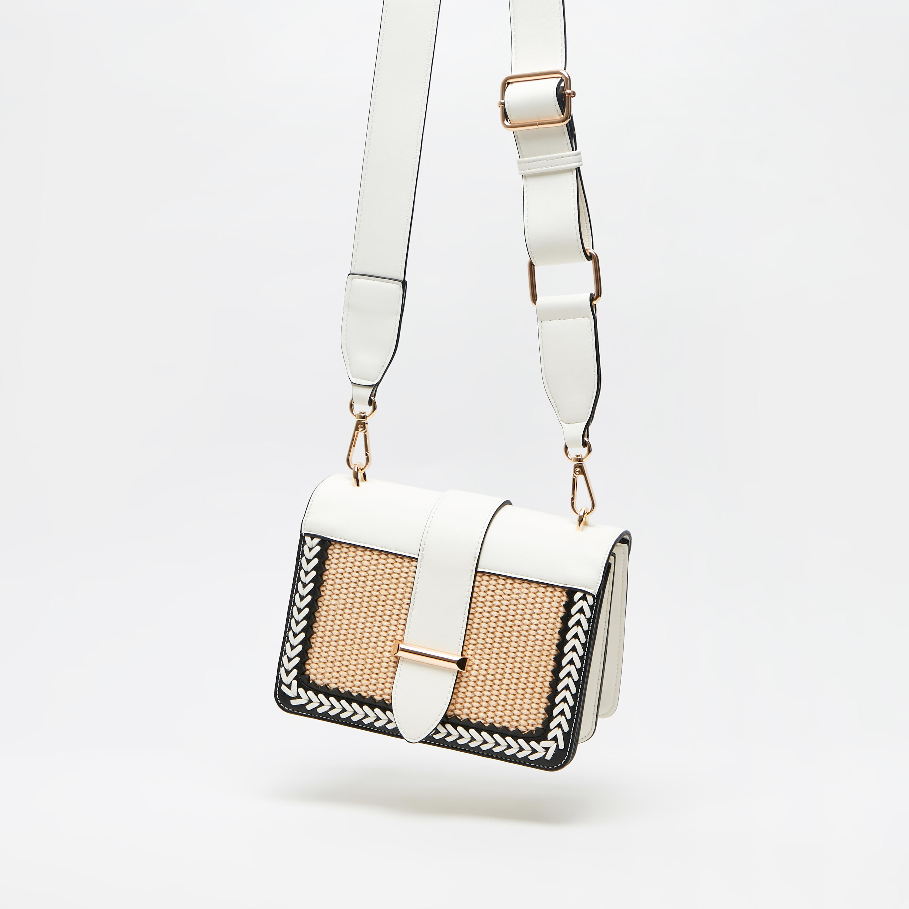 شنطة كروس بودي خوص بارز الملمس بحزام قابل للفصل من سيليست-women-bagsandwallets-handbags-image-2