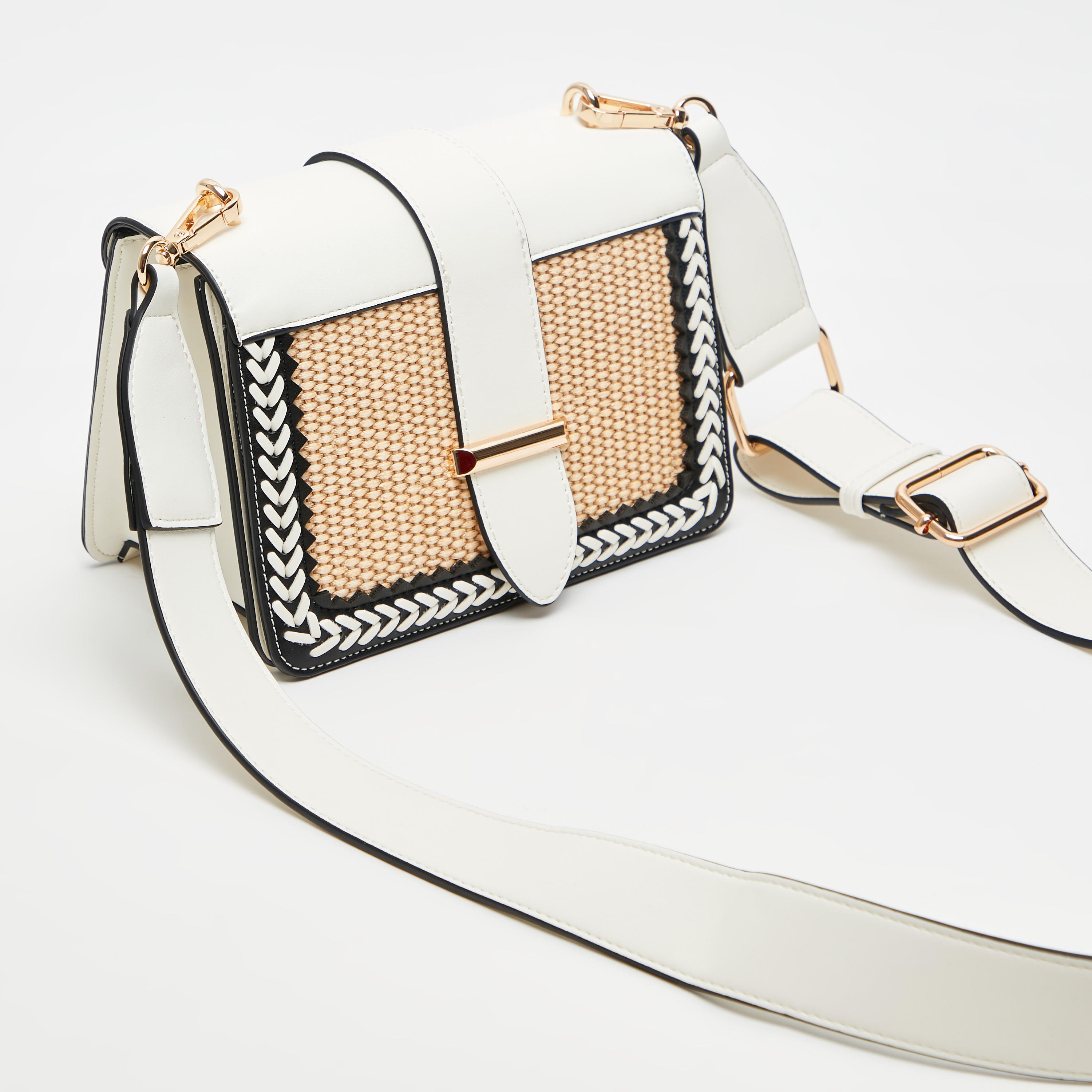 شنطة كروس بودي خوص بارز الملمس بحزام قابل للفصل من سيليست-women-bagsandwallets-handbags-image-3