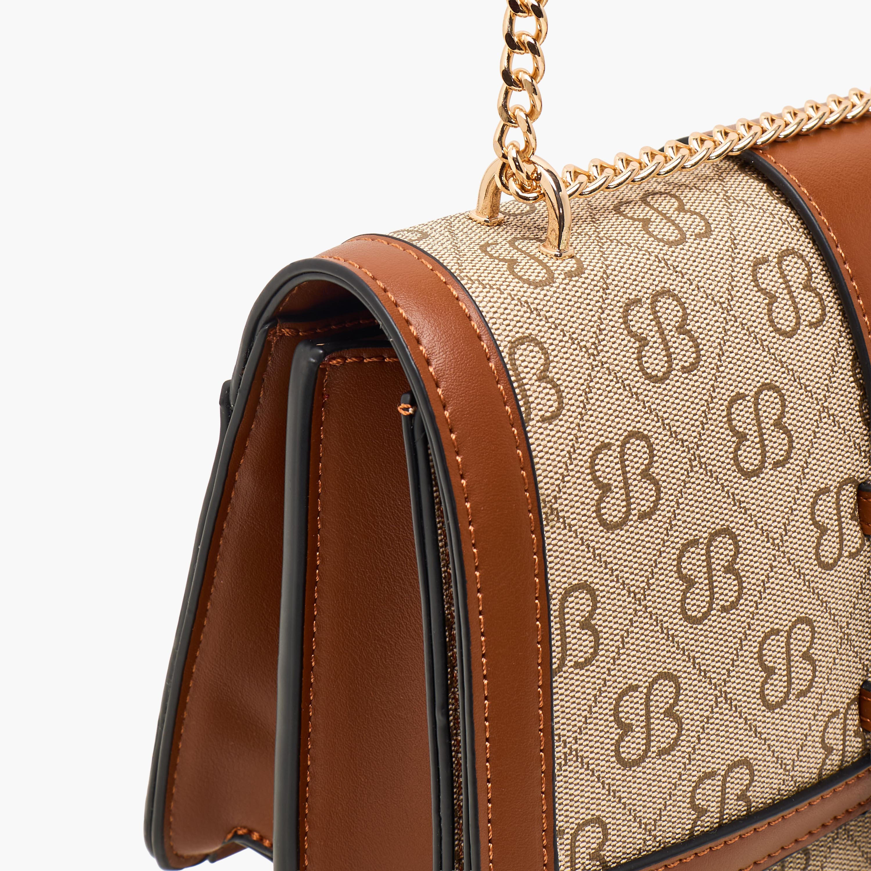 Bessie London Printed Crossbody Bag with Chain Strap and Flap Closure-women-bagsandwallets-handbags-image-6