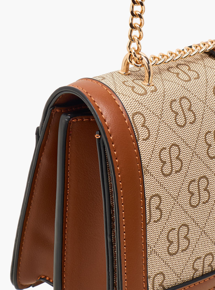 Bessie London Printed Crossbody Bag with Chain Strap and Flap Closure-women-bagsandwallets-handbags-image-6