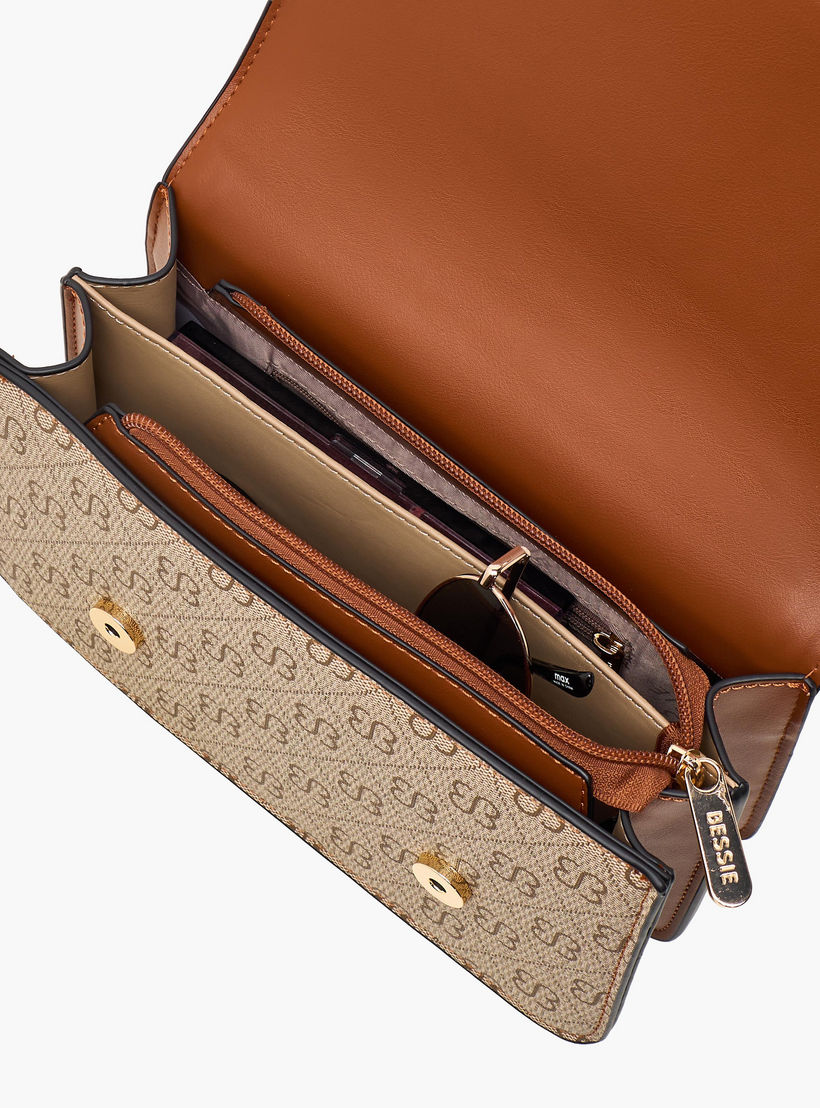 Bessie London Printed Crossbody Bag with Chain Strap and Flap Closure-women-bagsandwallets-handbags-image-8
