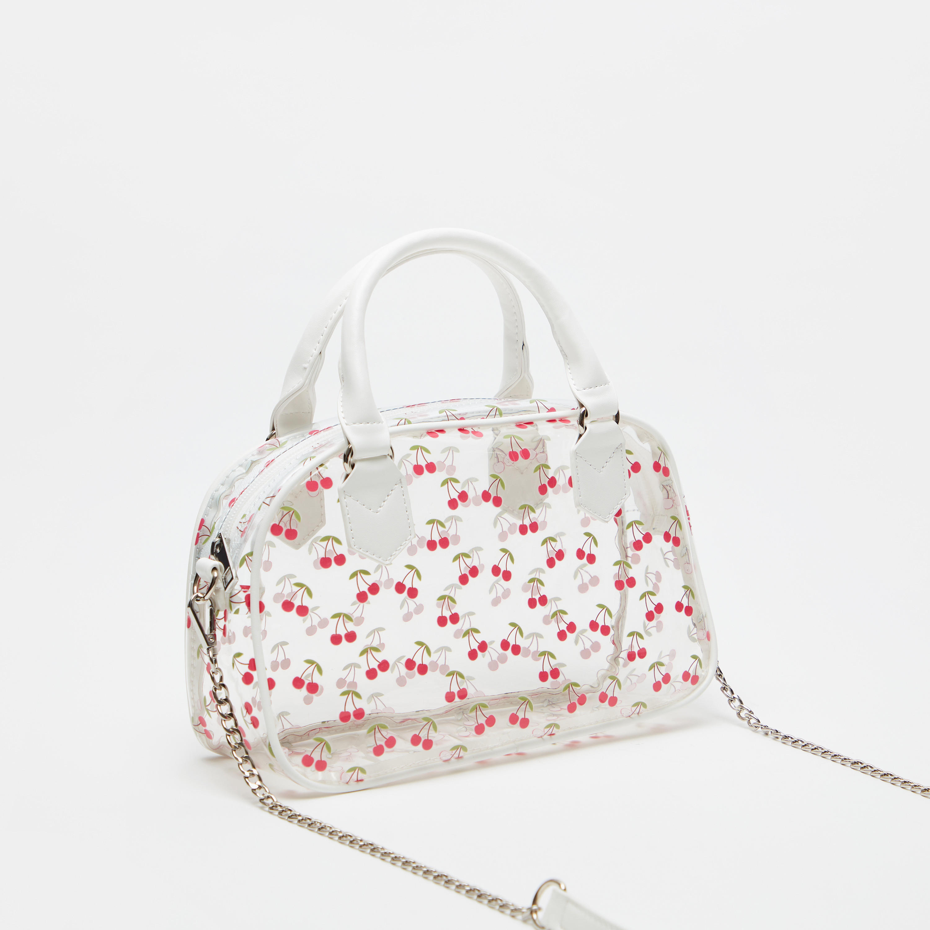 Missy Cherry Print Tote Bag with Pouch and Detachable Chain Strap-women-bagsandwallets-handbags-image-4