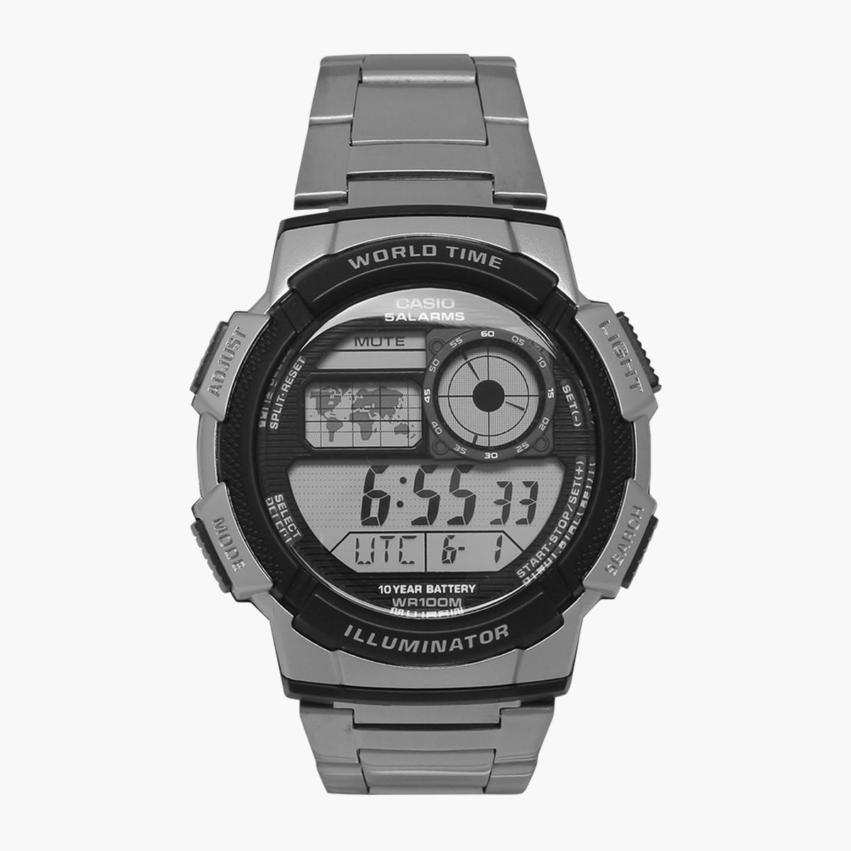 Casio Men's Silver Digital Stainless Steel Strap Watch -AE-1000WD-1AVDF-men-watchesandjewellery-watches-image-1