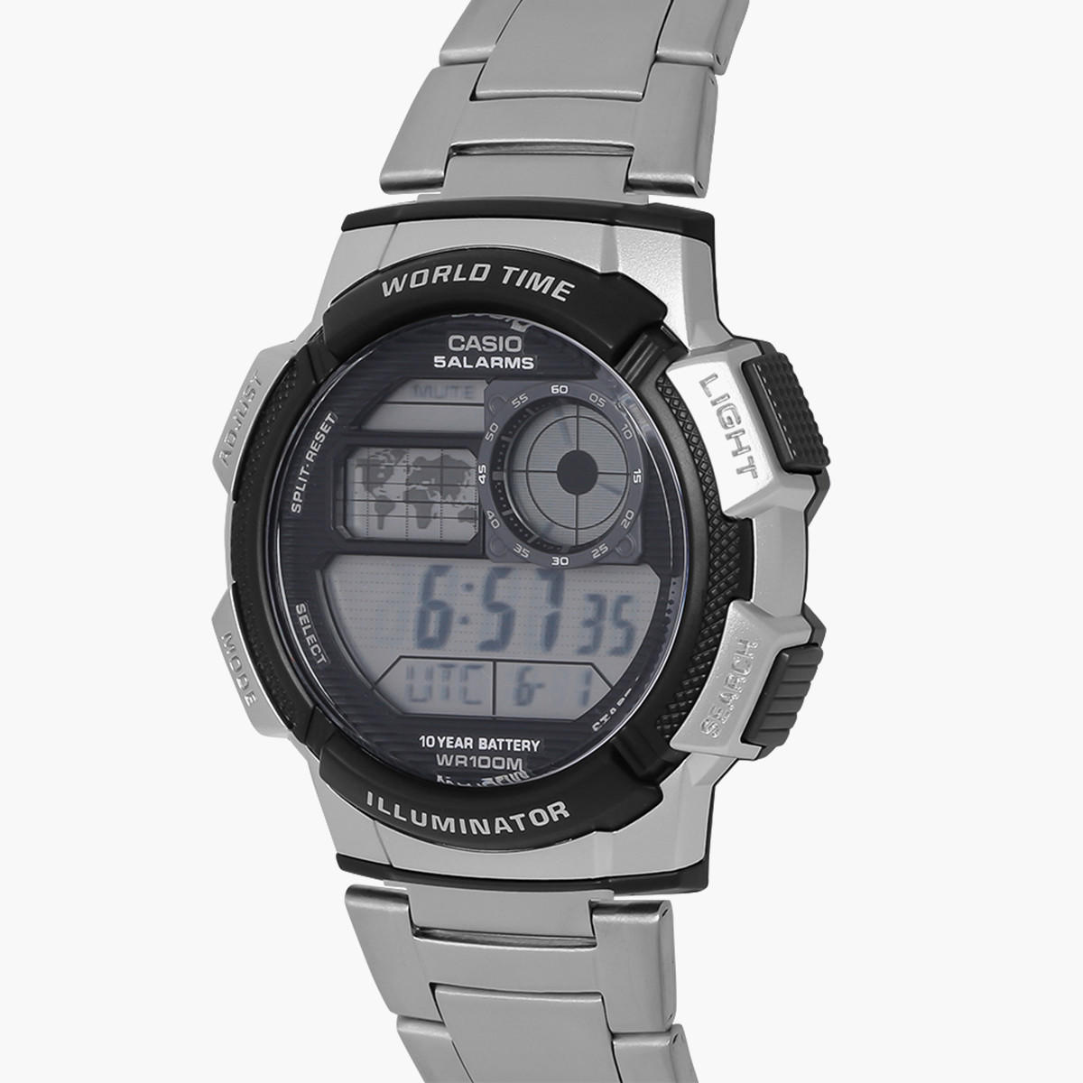 Casio Men's Silver Digital Stainless Steel Strap Watch -AE-1000WD-1AVDF-men-watchesandjewellery-watches-image-2