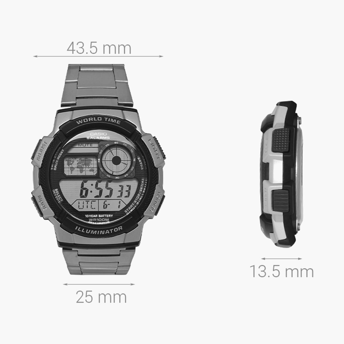 Casio Men's Silver Digital Stainless Steel Strap Watch -AE-1000WD-1AVDF-men-watchesandjewellery-watches-image-3
