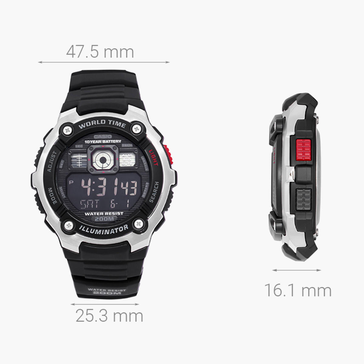 Casio Men's Black Digital Plastic Strap Watch -AE-2000W-1BVDF-men-watchesandjewellery-watches-image-3