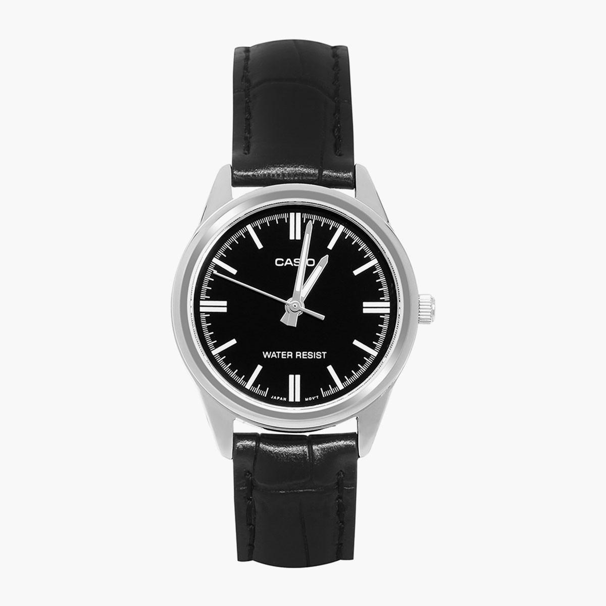 Casio Women's Black Analog Leather Strap Watch -LTP-V005L-1AUDF-women-watchesandjewellery-watches-image-1