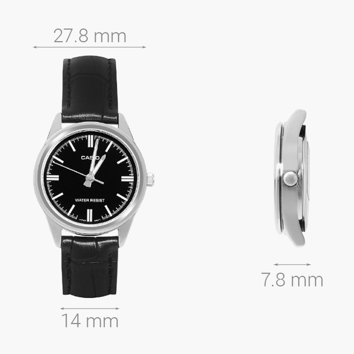 LTP-V005L-1AUDF- راقب حزام جلد تناظرية أسود للنساء كاسيو-women-watchesandjewellery-watches-image-3