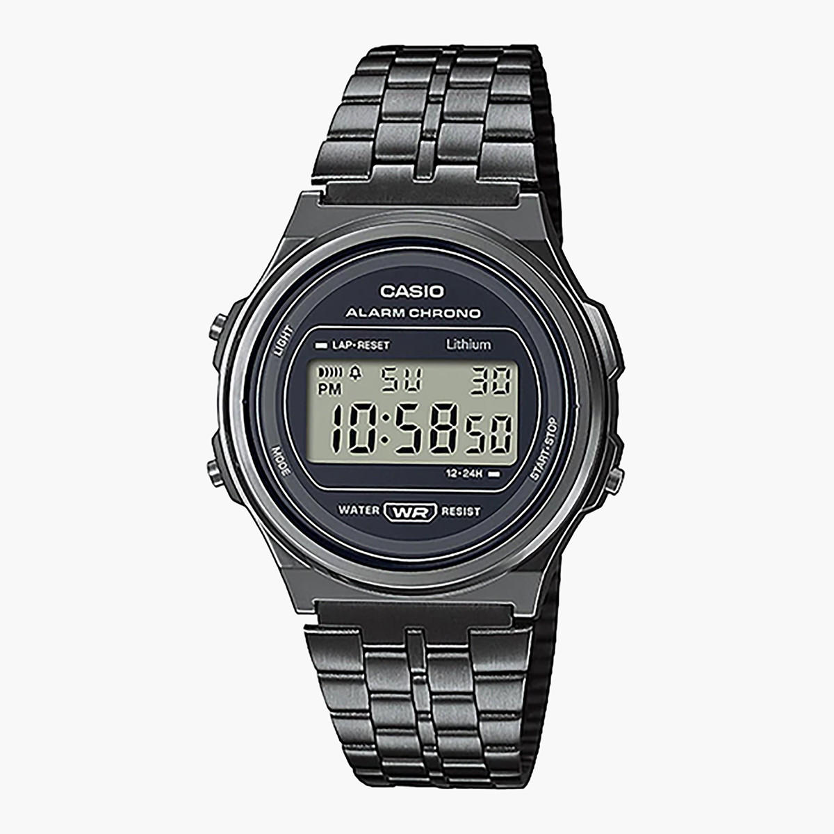 Casio Men's Grey Digital Stainless Steel Strap Watch -A171WEGG-1ADF-women-watchesandjewellery-watches-image-1