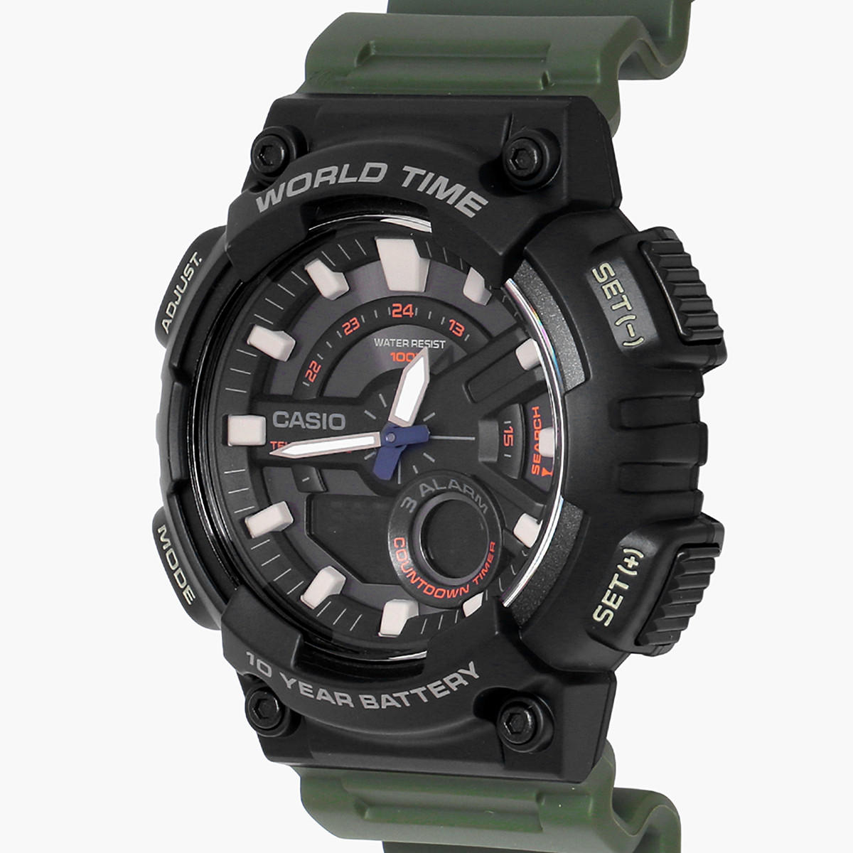 AEQ-110W-3AVDF- راقب حزام راتنج تناظرية/ رقمية أخضر ملك الرجال كاسيو-men-watchesandjewellery-watches-image-2