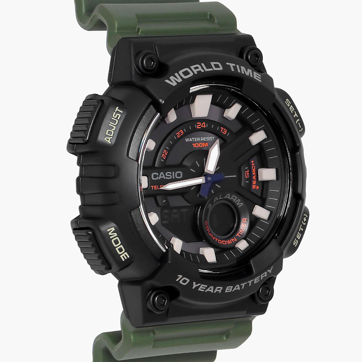 AEQ-110W-3AVDF- راقب حزام راتنج تناظرية/ رقمية أخضر ملك الرجال كاسيو-men-watchesandjewellery-watches-image-3