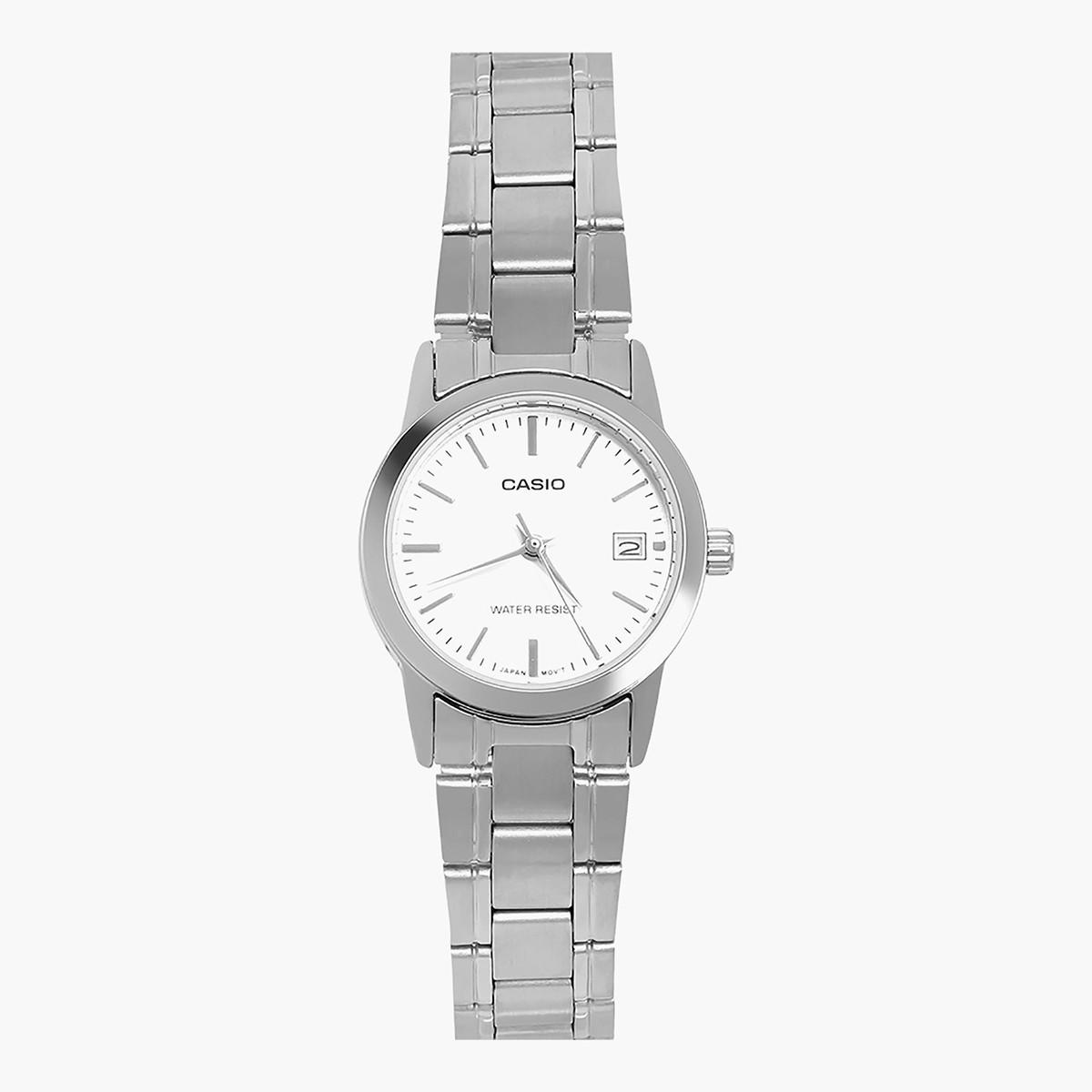 Casio Women's Silver Analog Stainless Steel Strap Watch -LTP-V002D-7AUDF-women-watchesandjewellery-watches-image-1