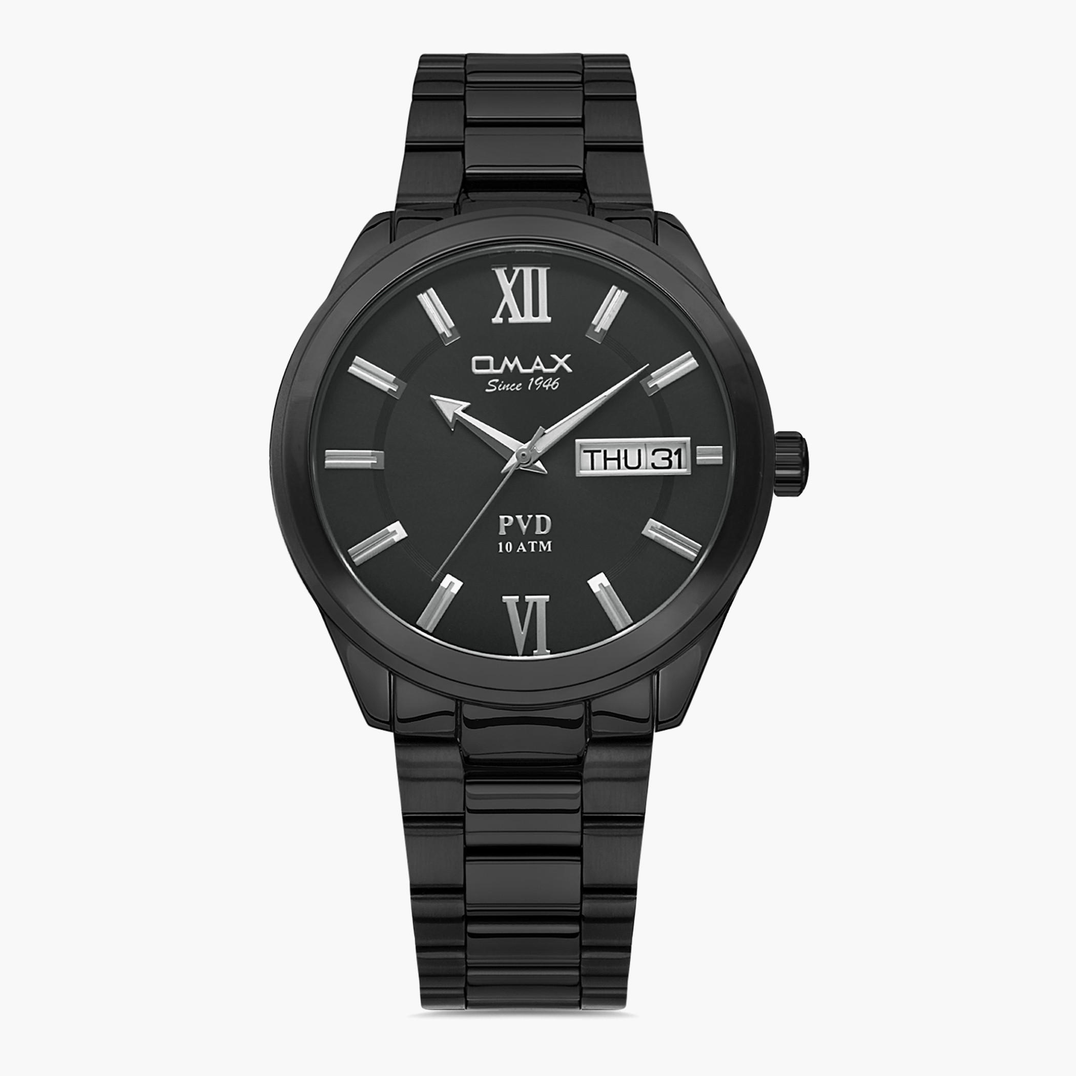 Omax Men's Black Analog Metal Strap Watch -00AS0139B002-men-watchesandjewellery-watches-image-1