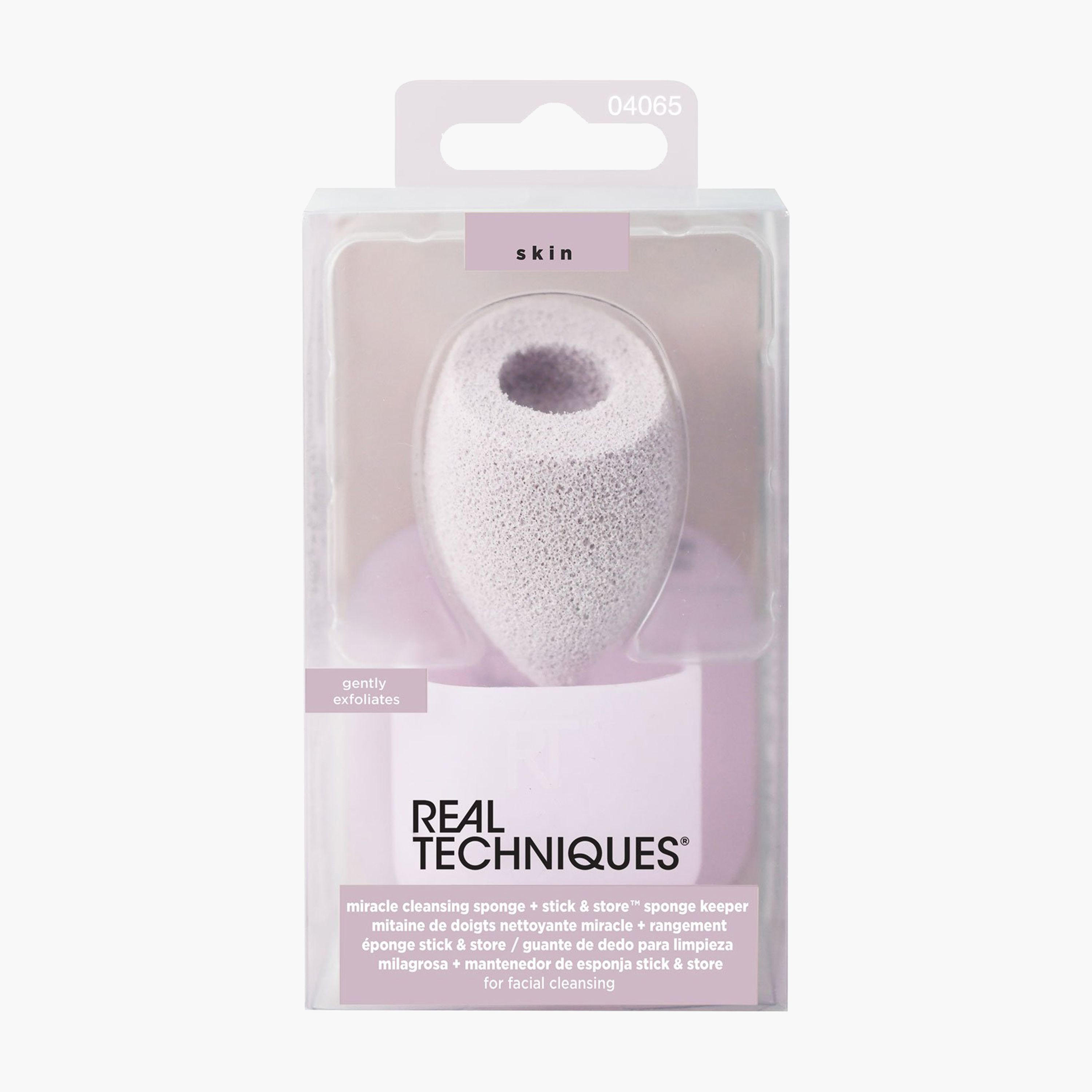 Real Techniques Miracle Cleansing Sponge with Stick and Store Sponge Keeper-beautyandpersonalcare-makeup-brushesandaccessories-sponges-image-1