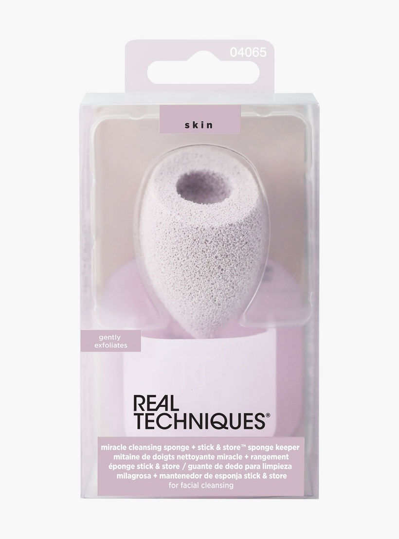 إسفنجة تنظيف ميراكل مع ستيك وحافظة تخزين للإسفنجة من ريل تكنيكس-beautyandpersonalcare-makeup-brushesandaccessories-sponges-image-1