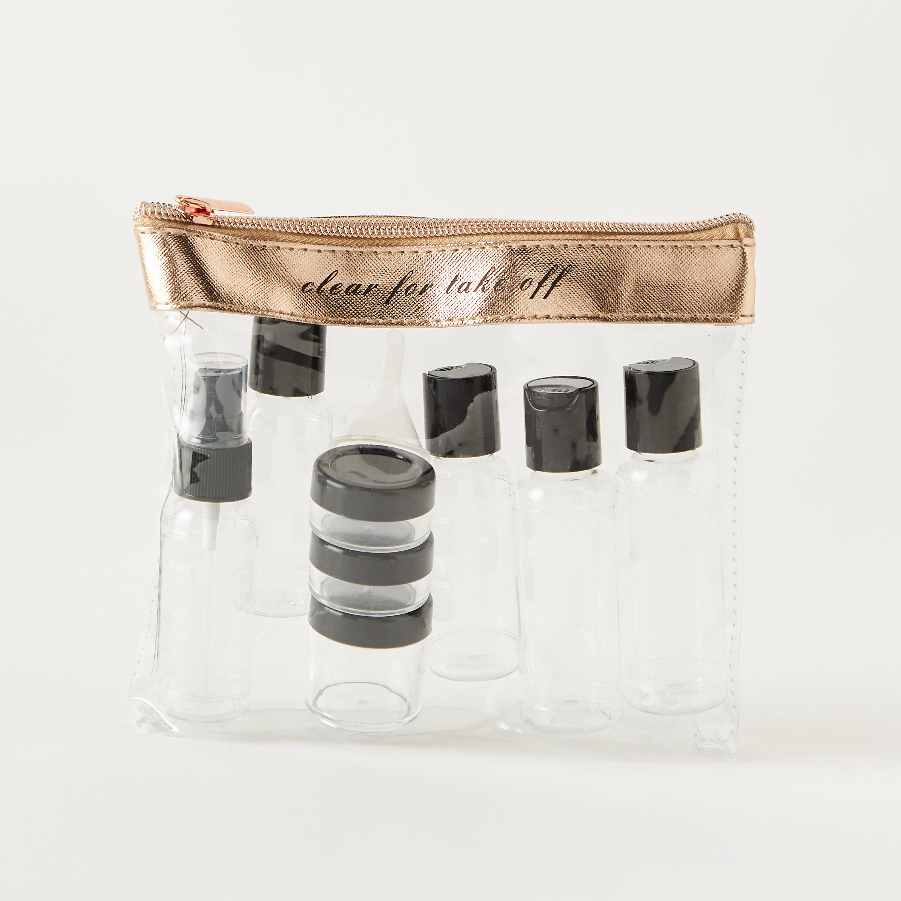 طقم قارورة مع شنطة صغيرة بسحّاب إغلاق - 9 قطع من فايندز-travel-accessories-image-1