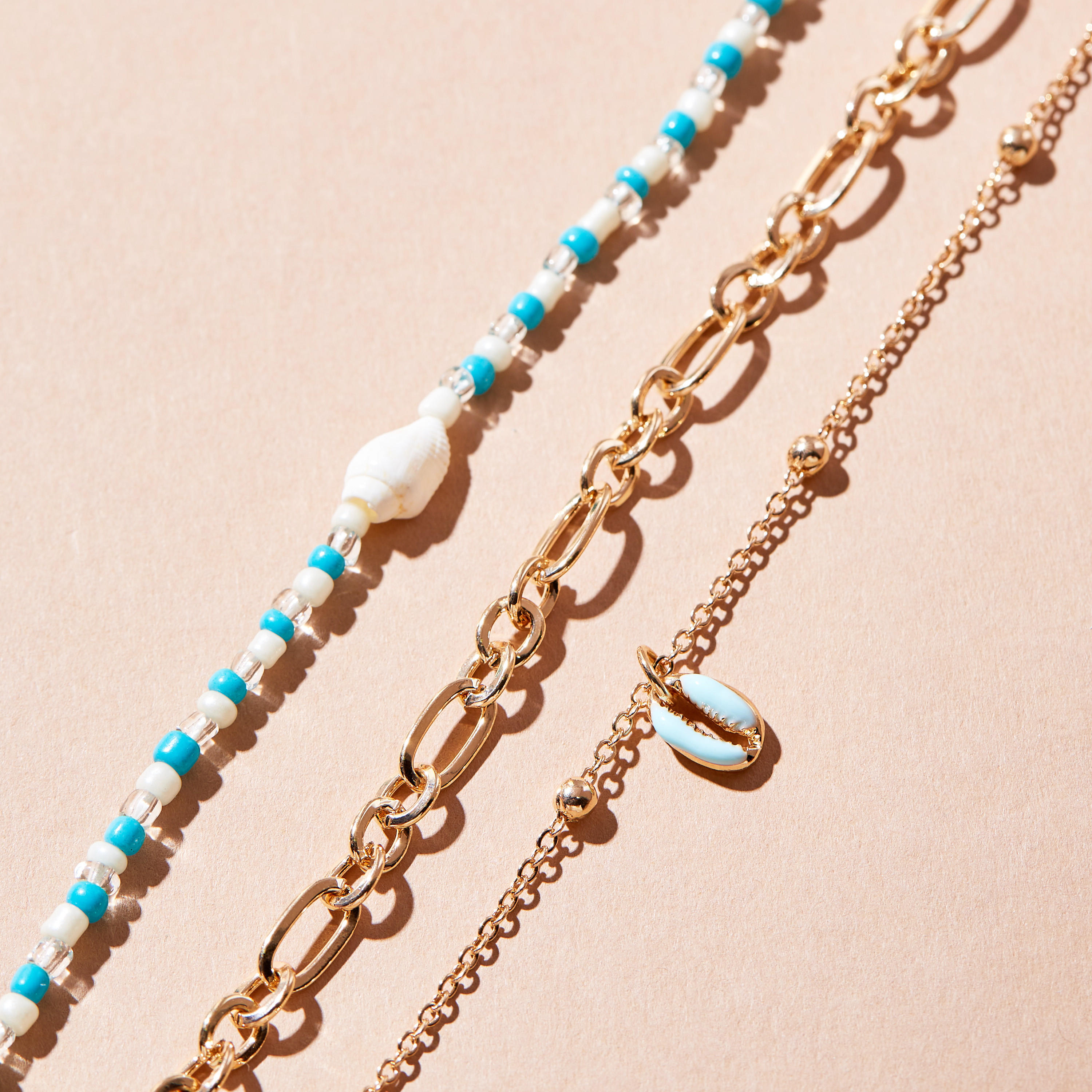 Beaded Anklet with Lobster Clasp - Set of 3-women-watchesandjewellery-jewellery-anklets-image-3