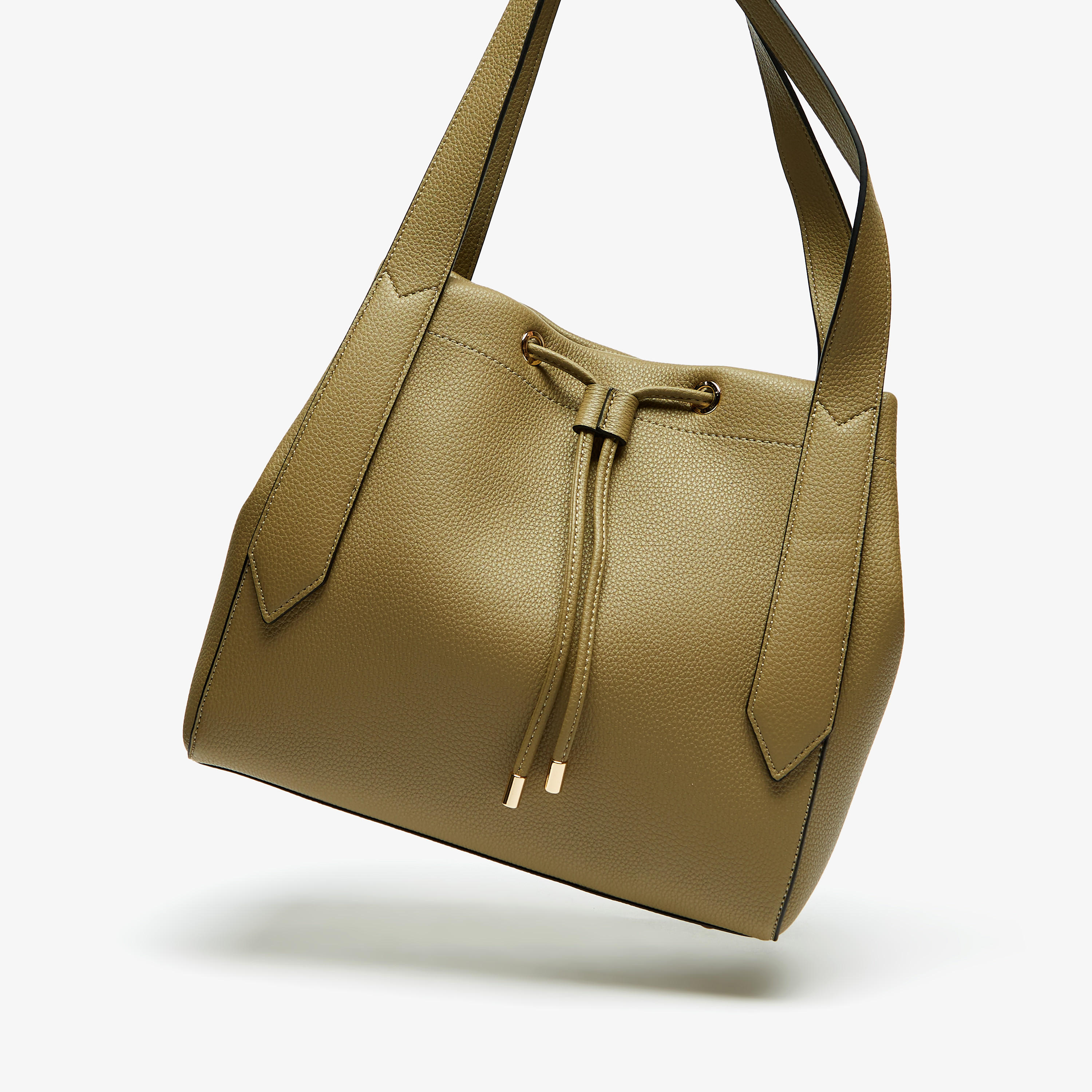 Celeste Solid Shoulder Bag with Drawstring Closure-women-bagsandwallets-handbags-image-2