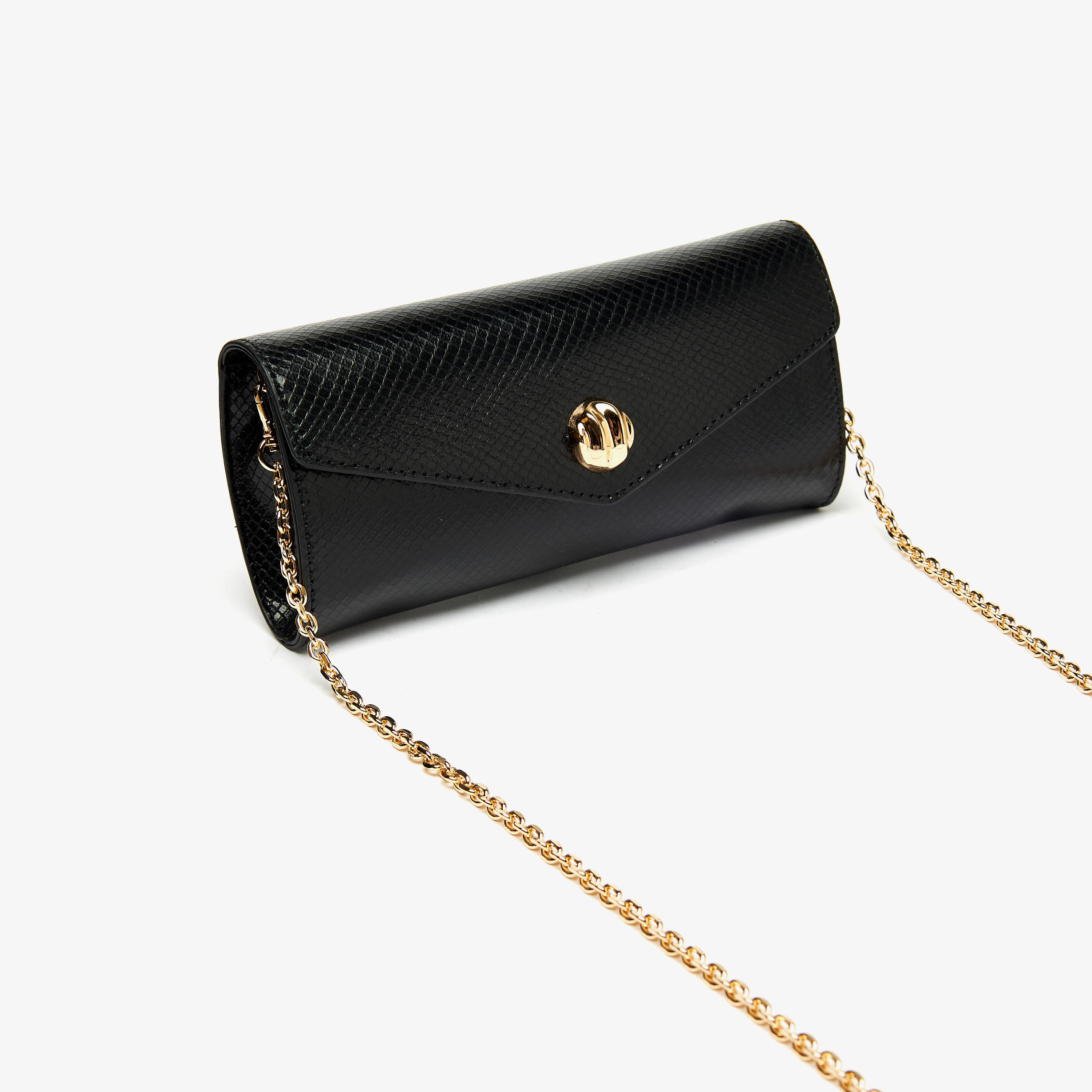 Celeste Textured Clutch with Detachable Chain Strap and Button Closure-women-bagsandwallets-wallets-image-5