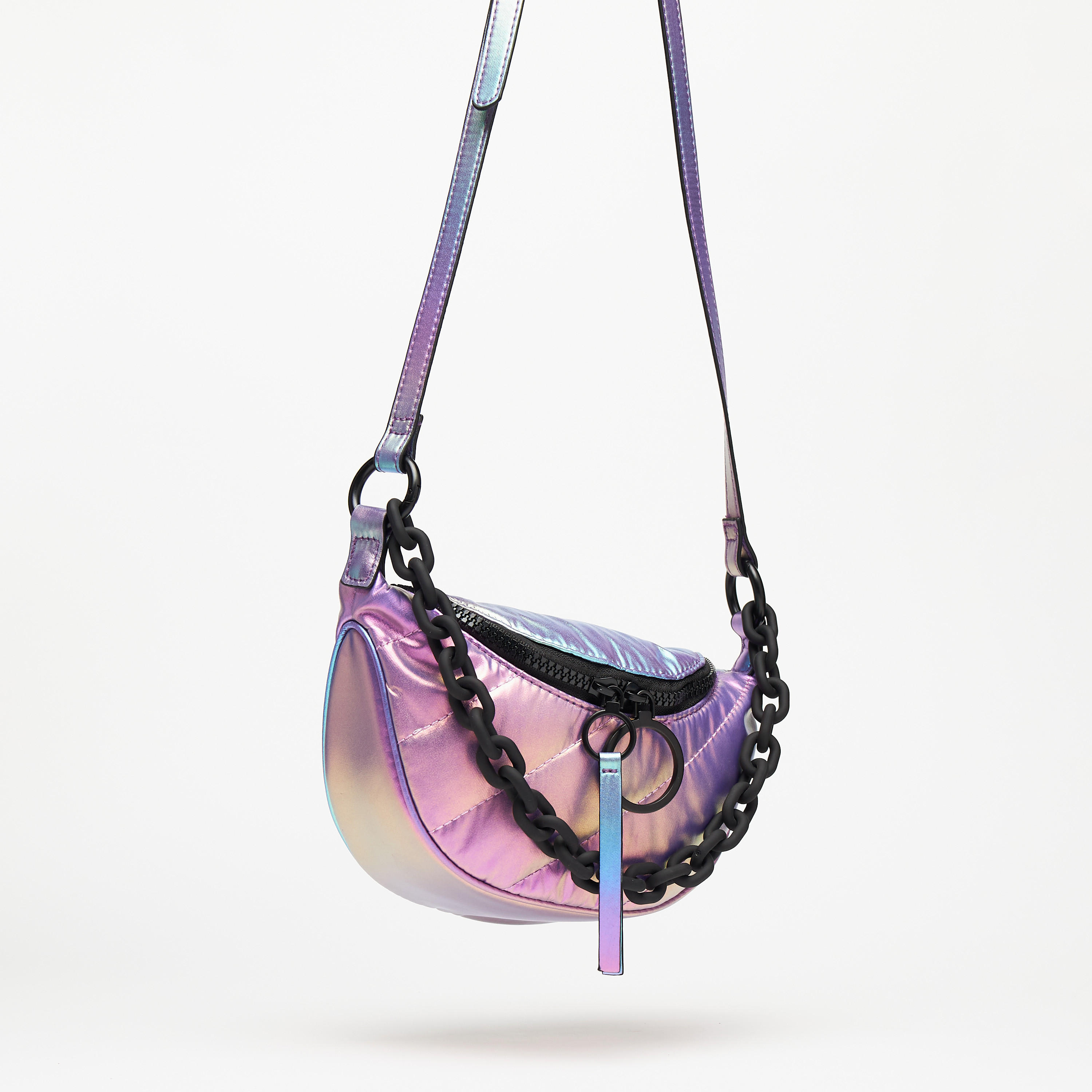 Missy Textured Crossbody Bag with Chain Detail and Adjustable Strap-women-bagsandwallets-handbags-image-2