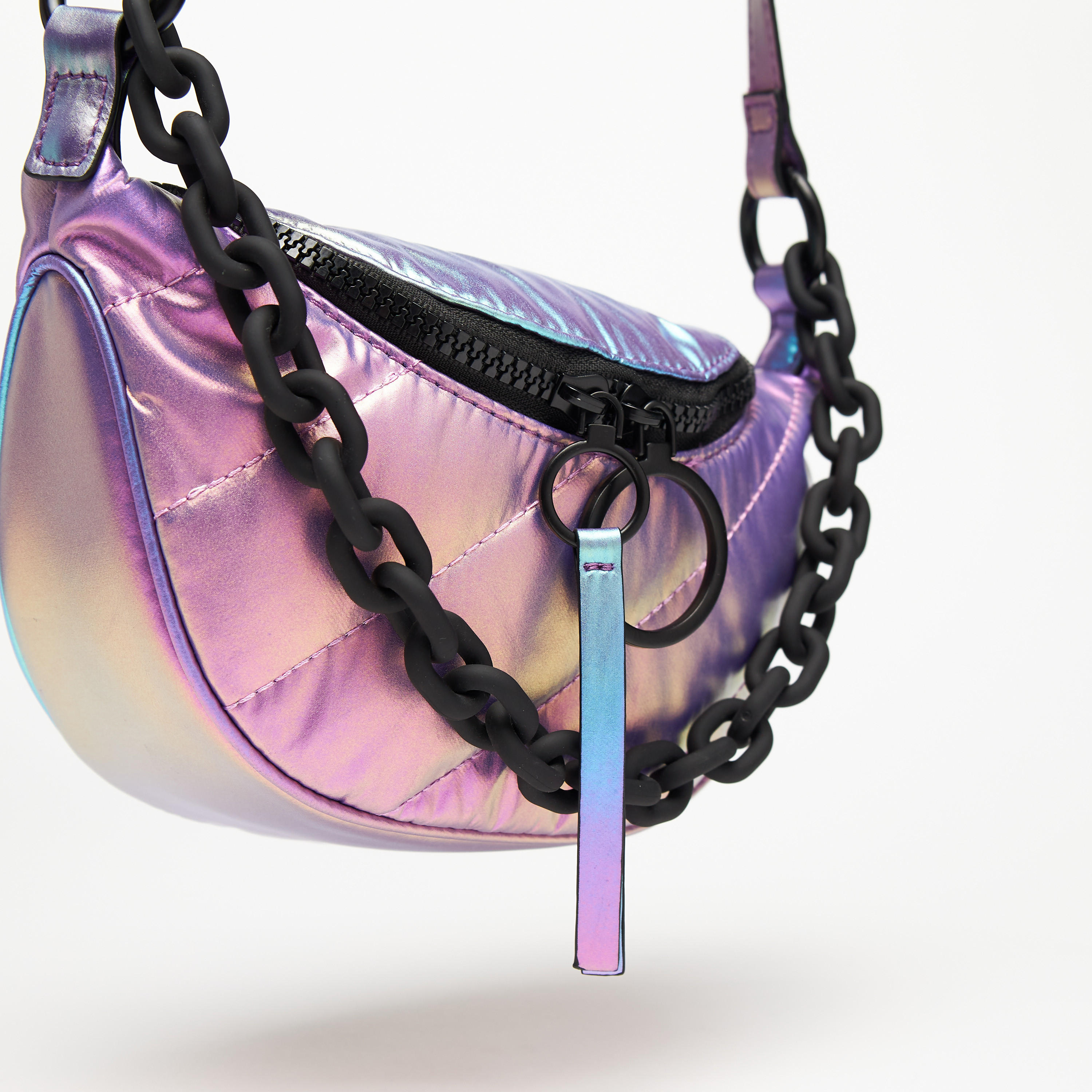 Missy Textured Crossbody Bag with Chain Detail and Adjustable Strap-women-bagsandwallets-handbags-image-3