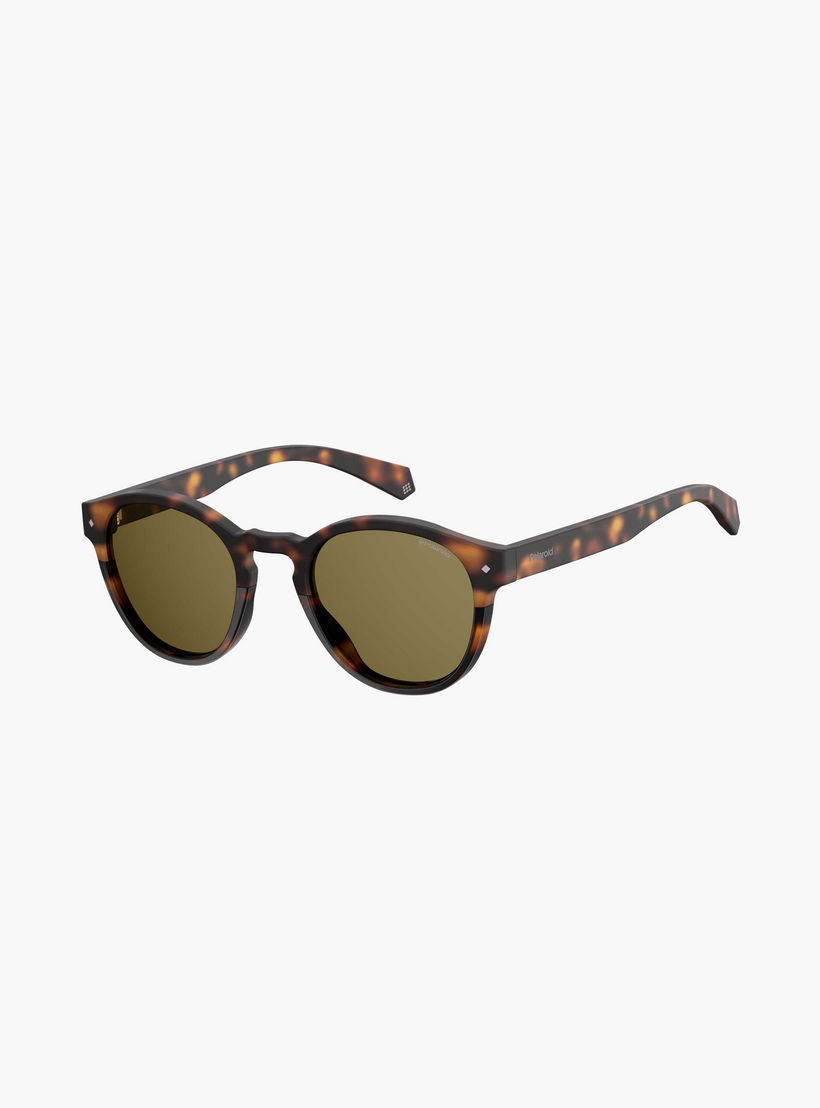 Polaroid Men Brown Polarised and UV Protected Lens Round Sunglass-men-sunglasses-image-1