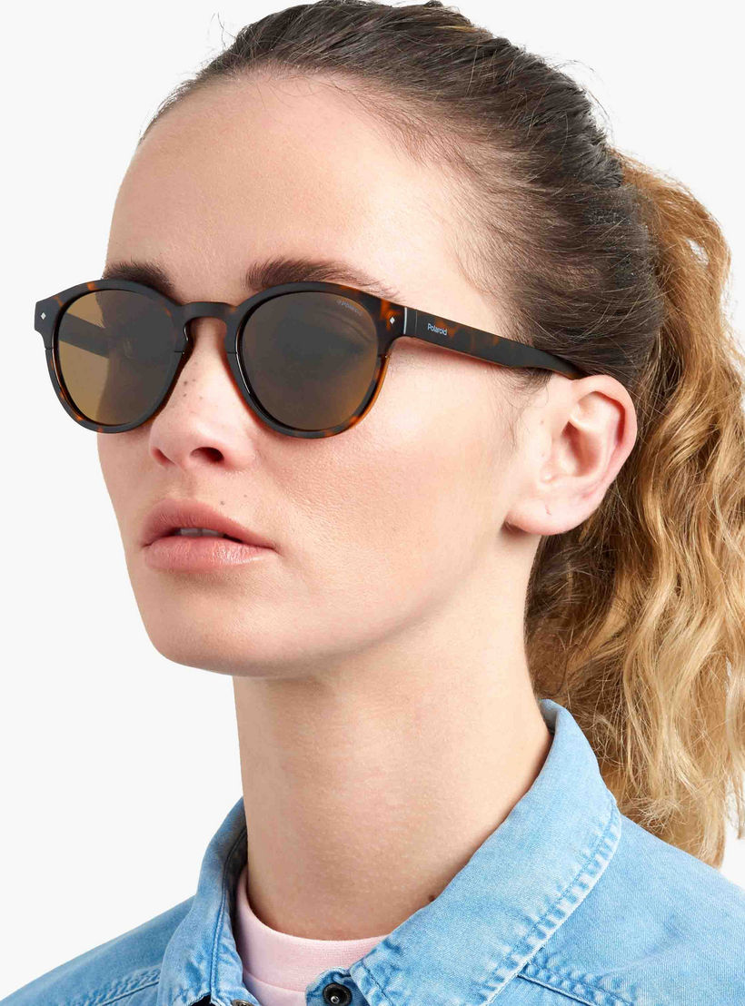 Polaroid Men Brown Polarised and UV Protected Lens Round Sunglass-men-sunglasses-image-4