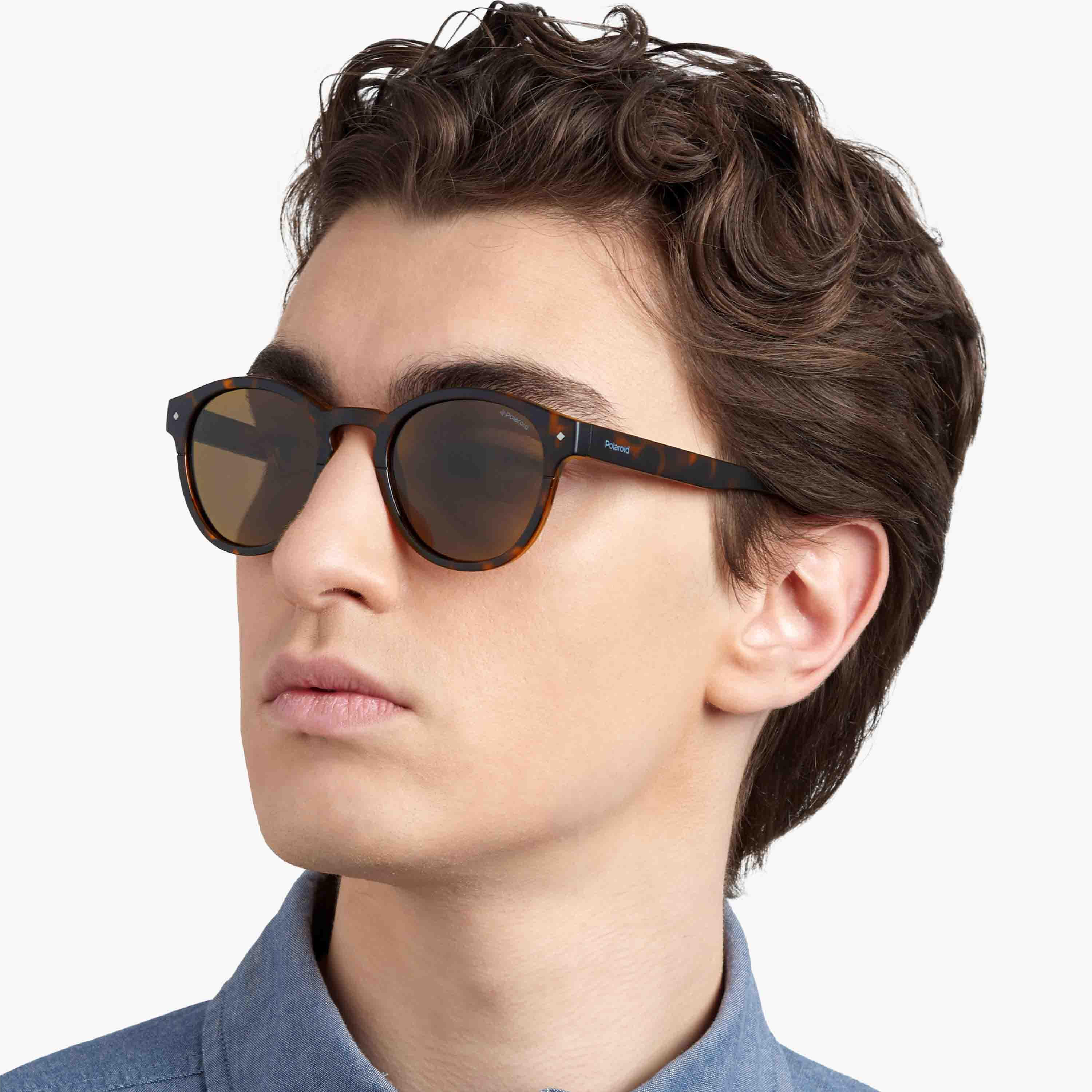 Polaroid Men Brown Polarised and UV Protected Lens Round Sunglass-men-sunglasses-image-6