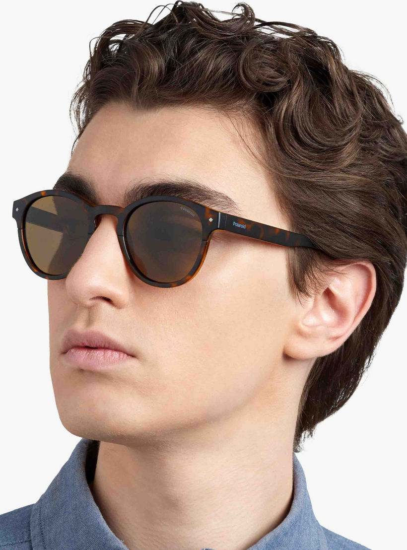 Polaroid Men Brown Polarised and UV Protected Lens Round Sunglass-men-sunglasses-image-6