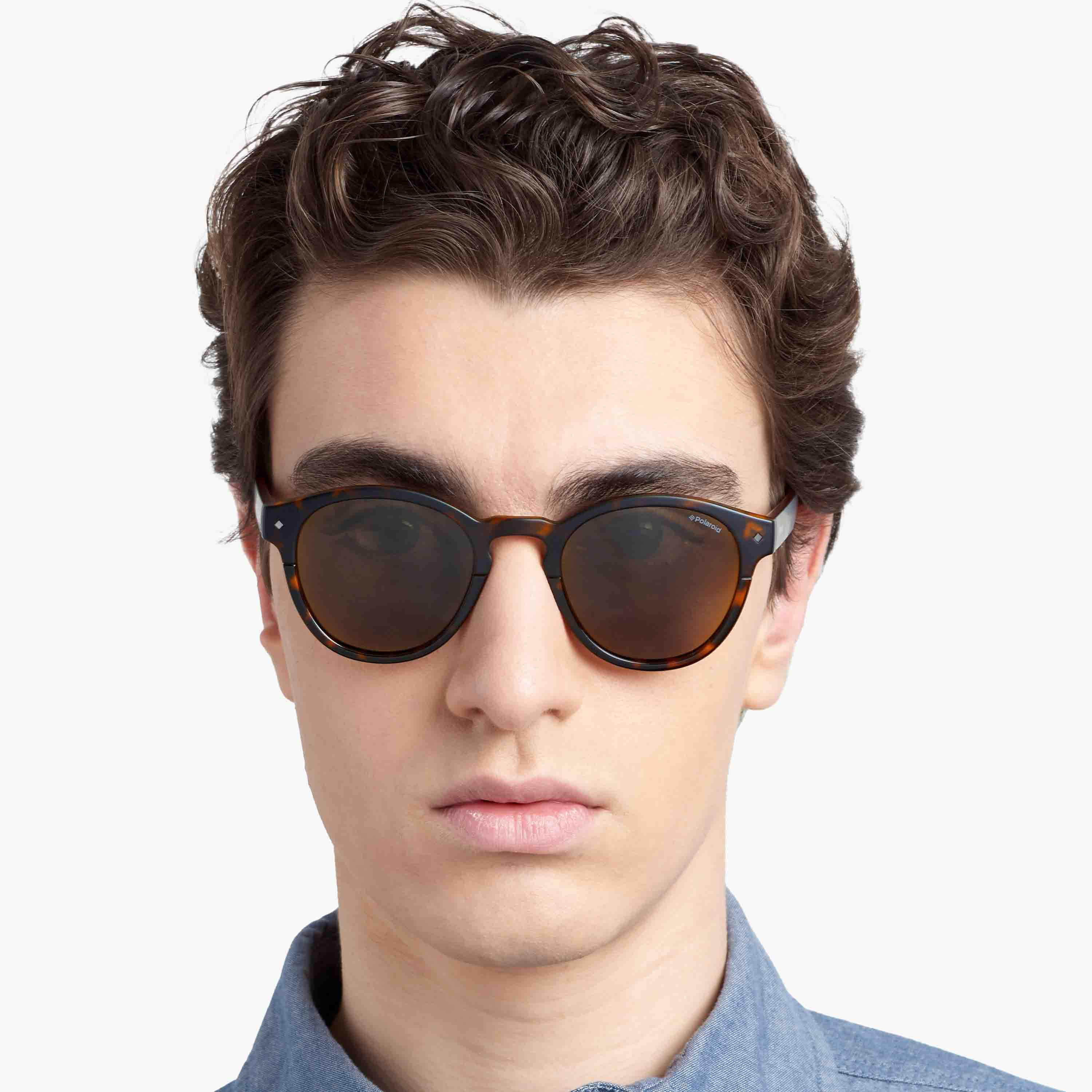 Polaroid Men Brown Polarised and UV Protected Lens Round Sunglass-men-sunglasses-image-7