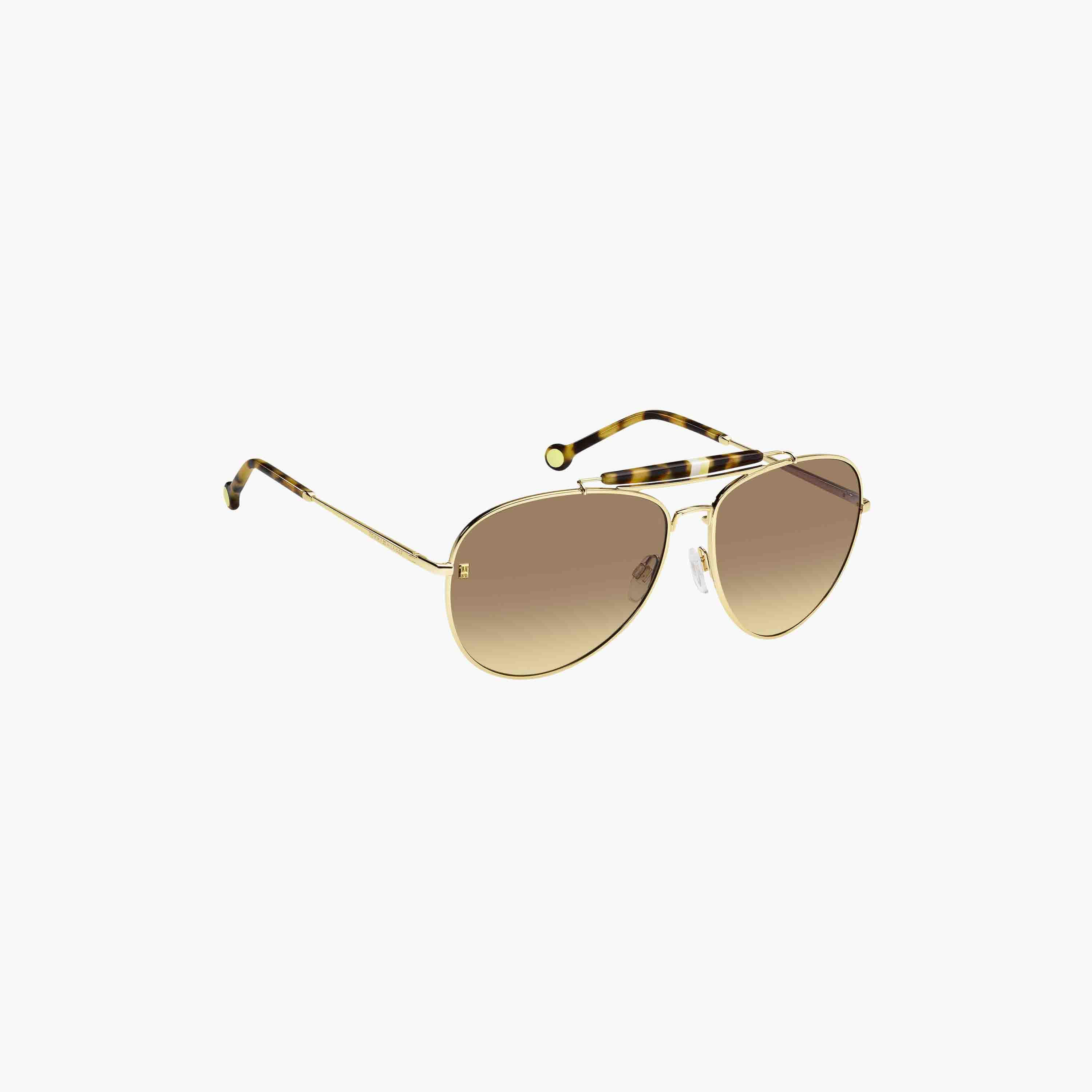 Tommy Hilfiger Women's UV Protected Brown Ochre Lens 61 mm Pilot Sunglasses | 203928-women-sunglasses-image-2