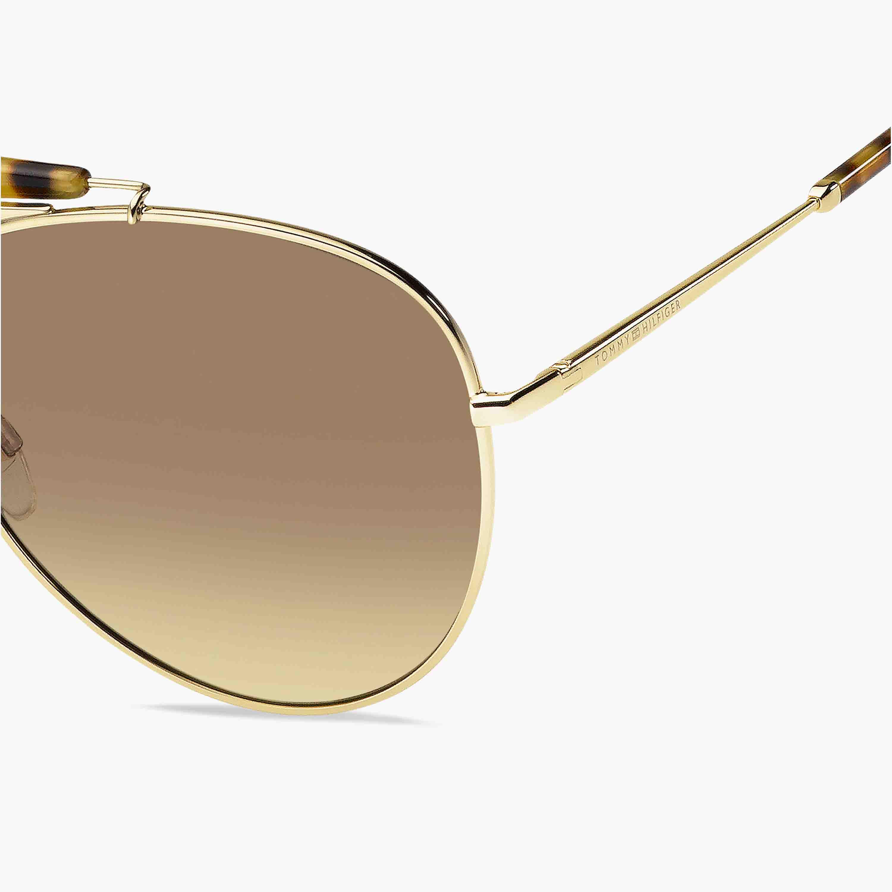 Tommy Hilfiger Women's UV Protected Brown Ochre Lens 61 mm Pilot Sunglasses | 203928-women-sunglasses-image-4