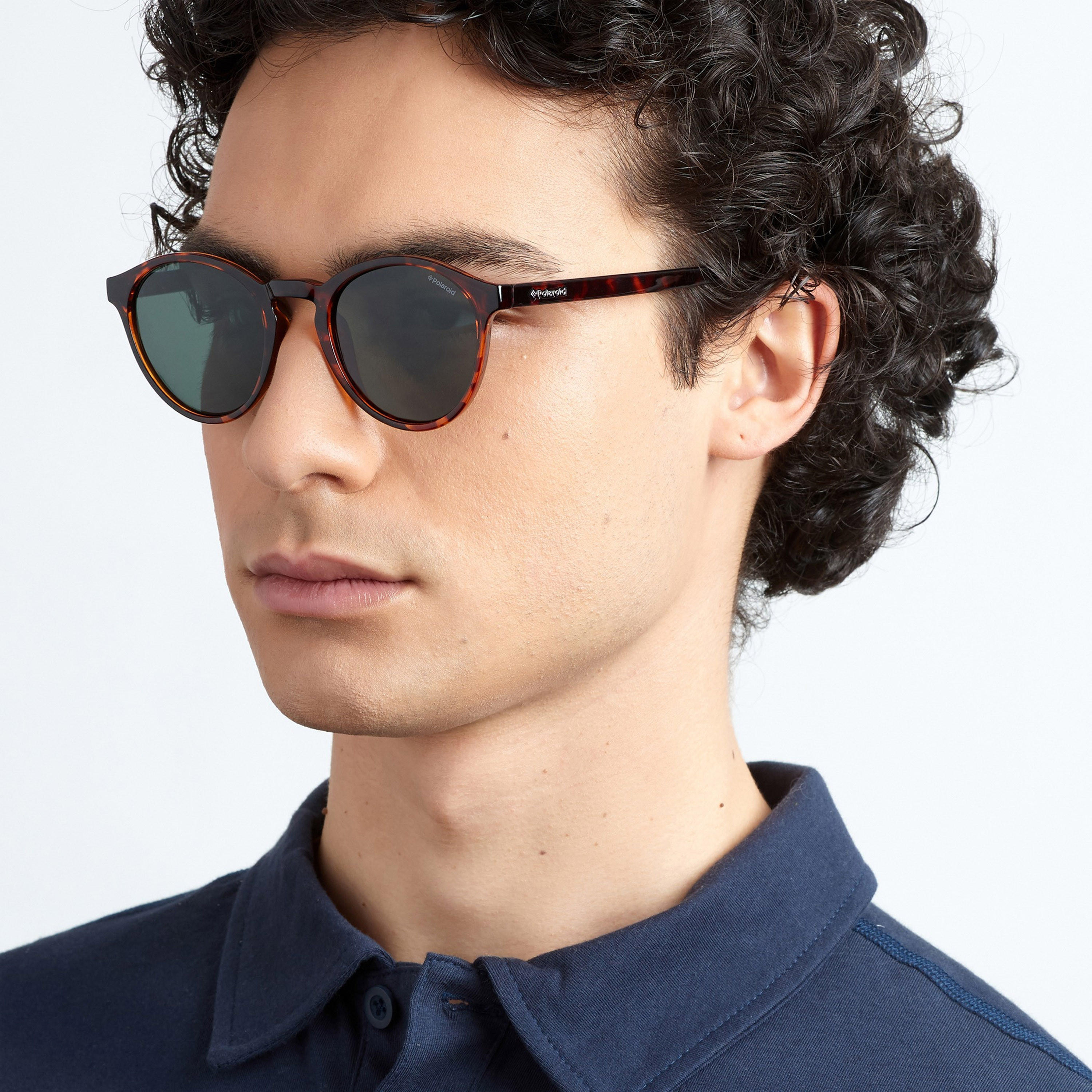 Polaroid Men Green Polarised and UV Protected Lens Round Sunglass-men-sunglasses-image-5