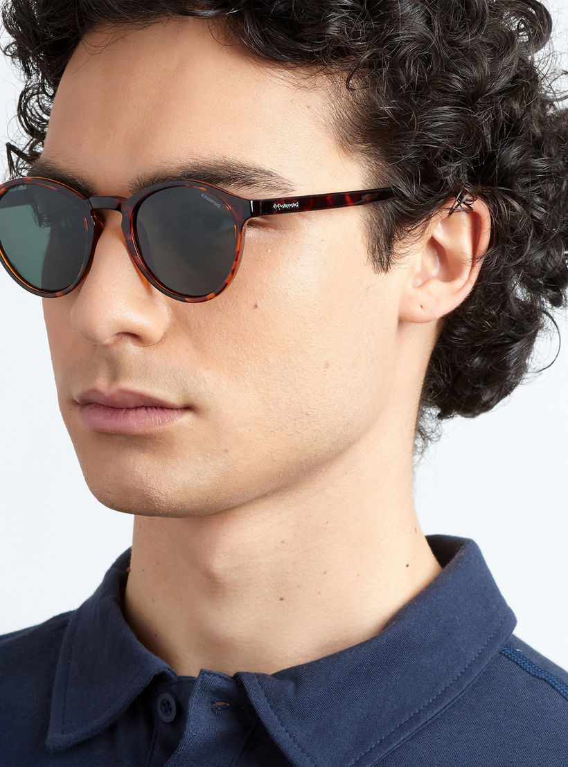 Polaroid Men Green Polarised and UV Protected Lens Round Sunglass-men-sunglasses-image-5