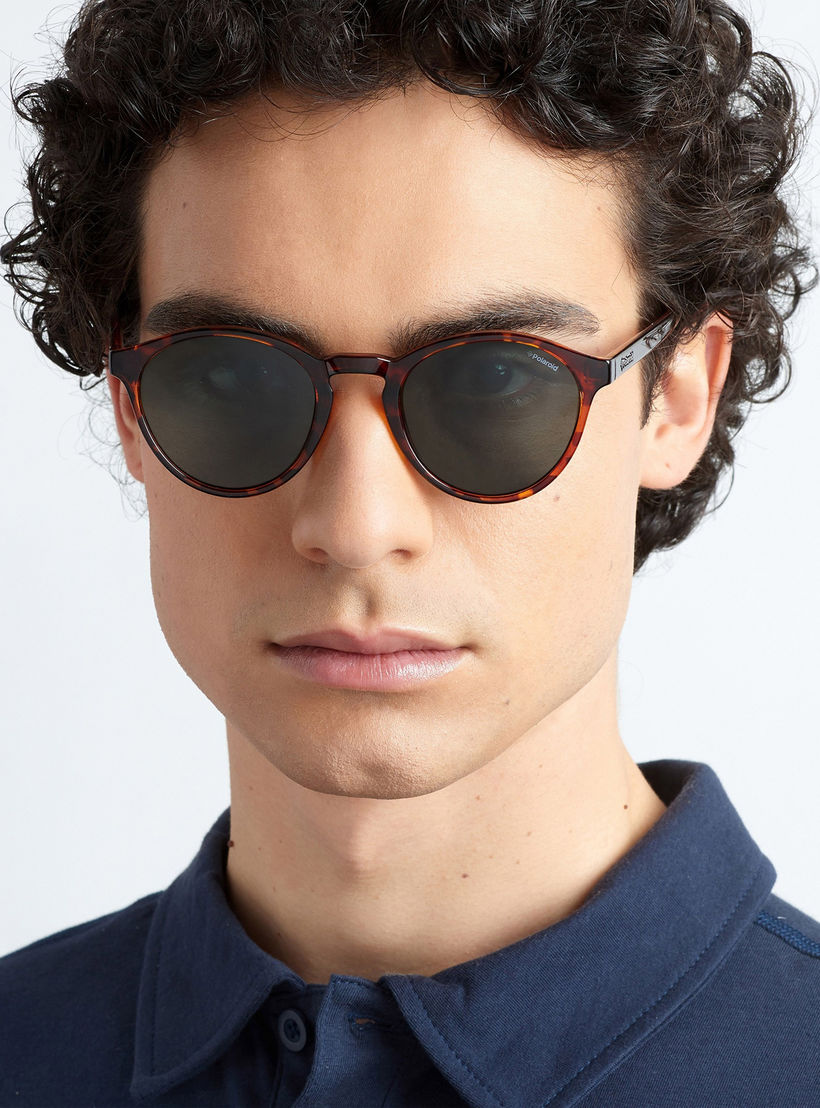 Polaroid Men Green Polarised and UV Protected Lens Round Sunglass-men-sunglasses-image-6
