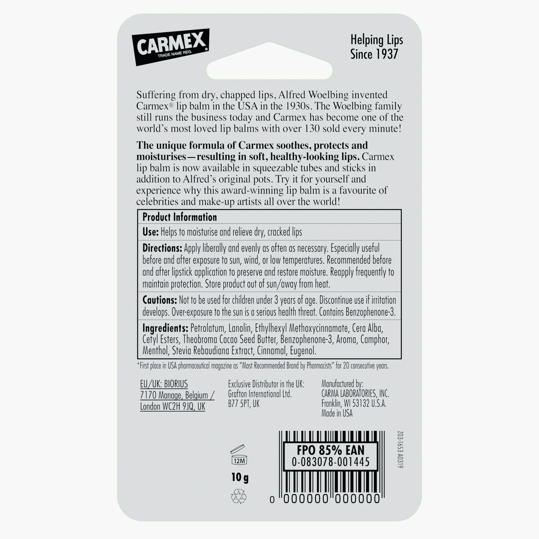Carmex Cherry Lip Balm Tube - 10 gms-beautyandpersonalcare-skin-lipcare-image-2