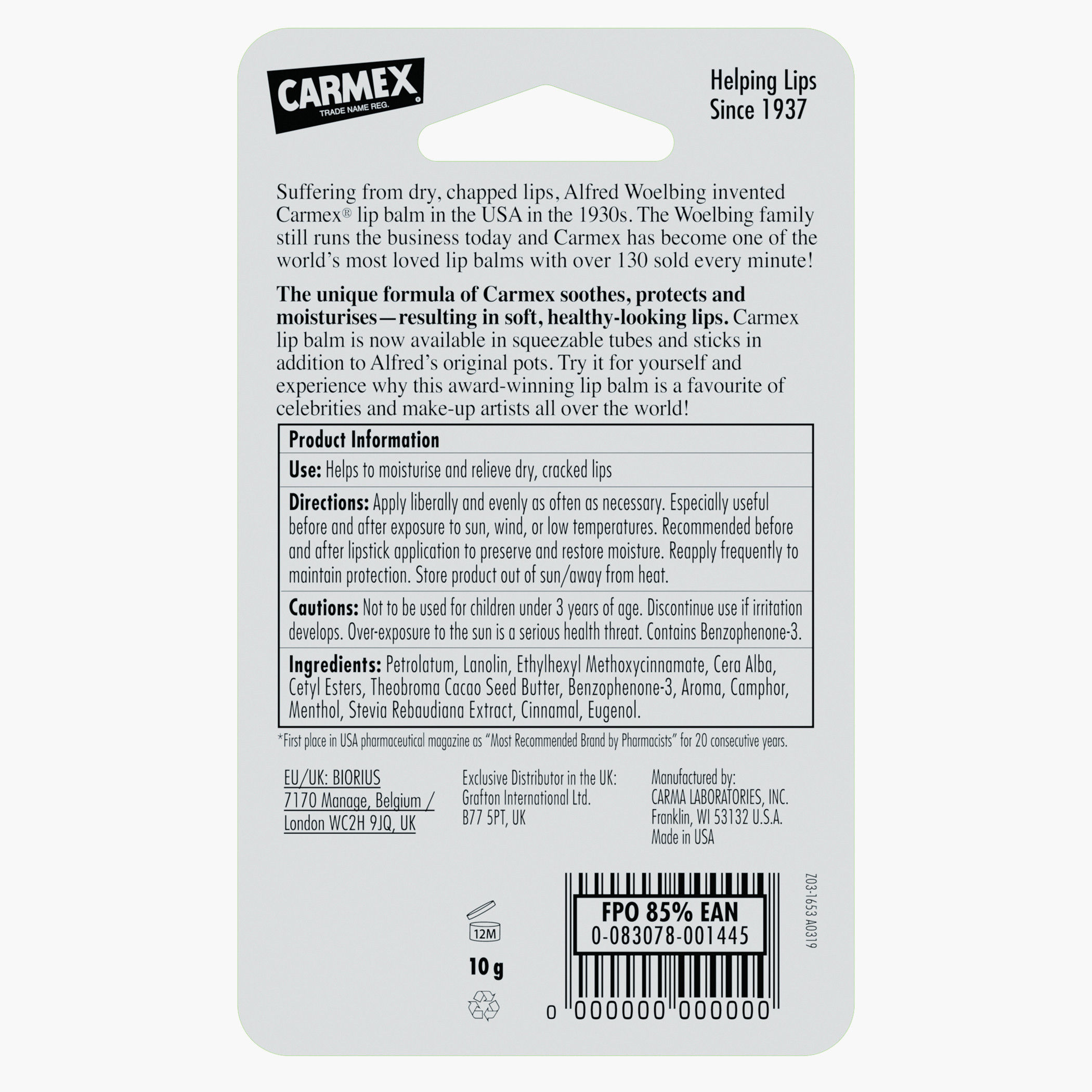 Carmex Cherry Lip Balm Tube - 10 gms-beautyandpersonalcare-skin-lipcare-image-2