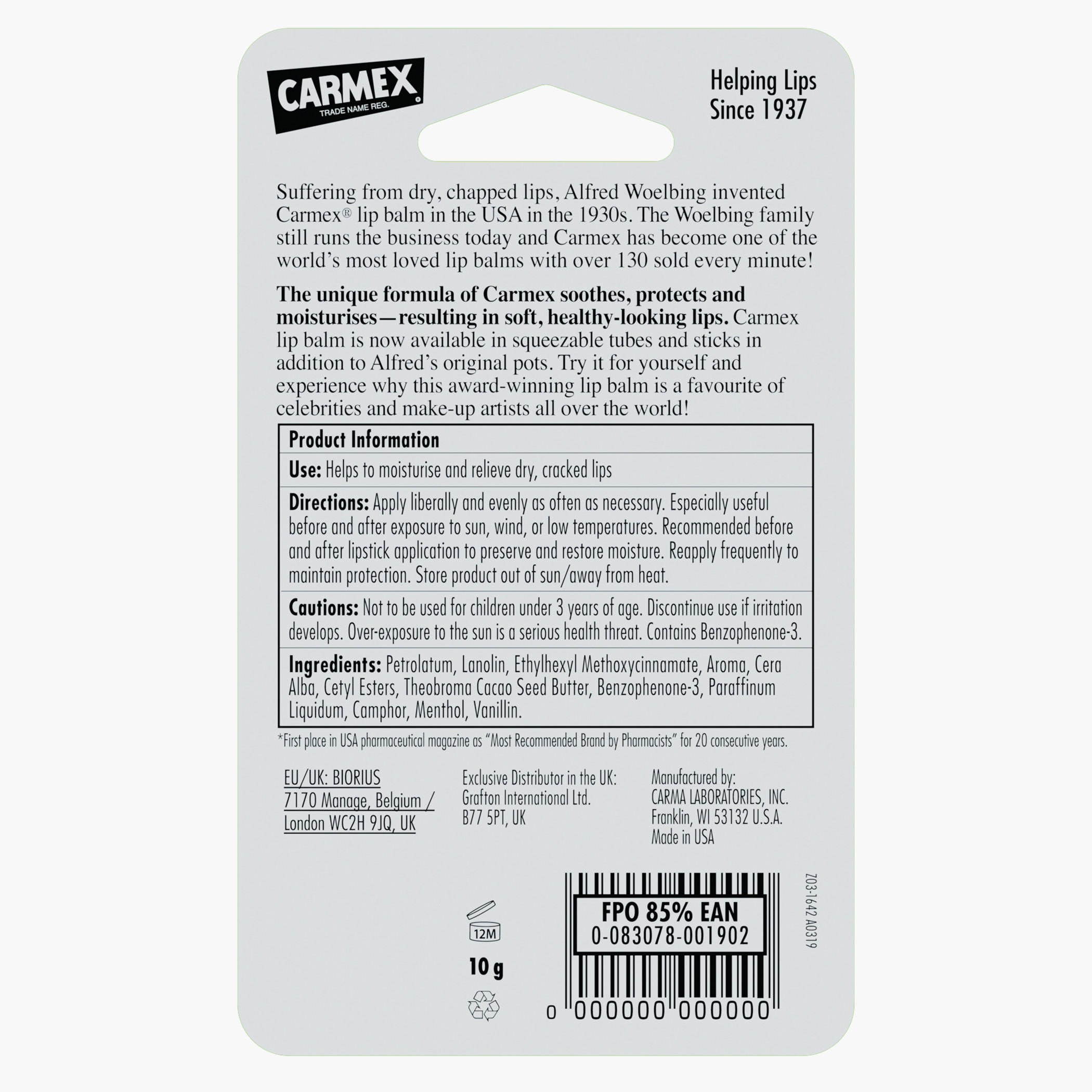 Carmex Strawberry Lip Balm Tube - 10 gms-beautyandpersonalcare-skin-lipcare-image-2